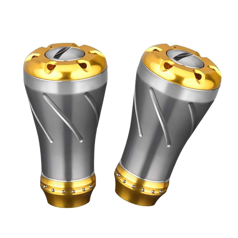 VISPREA Alloy Knob Power Reel Handle Knob Shimano Daiwa Compatible Bait Reel Fishing Reel Handle Ball Replacement with Screw YU129A (Silver-Gold)
VISPREA Alloy Knob Power Reel Handle Knob Shimano Daiwa Compatible Bait Reel Fishing Reel Handle Ball Replacement with Screw YU129A (Silver-Gold)