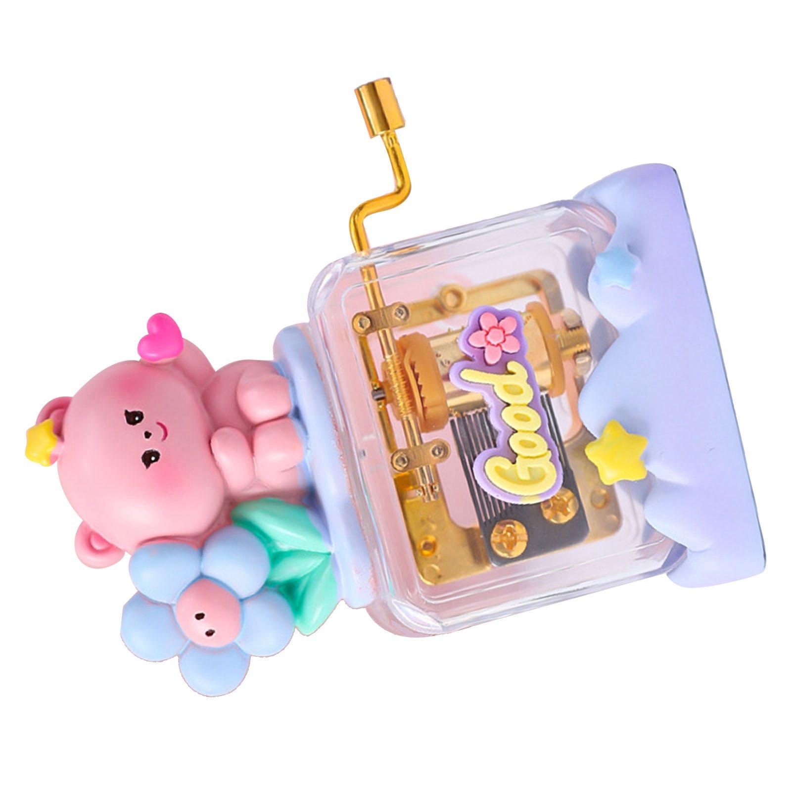Музыкальная шкатулка с ручным приводом, отличное движение, милый мультяшный внешний вид, цветная музыкальная шкатулка для украшения