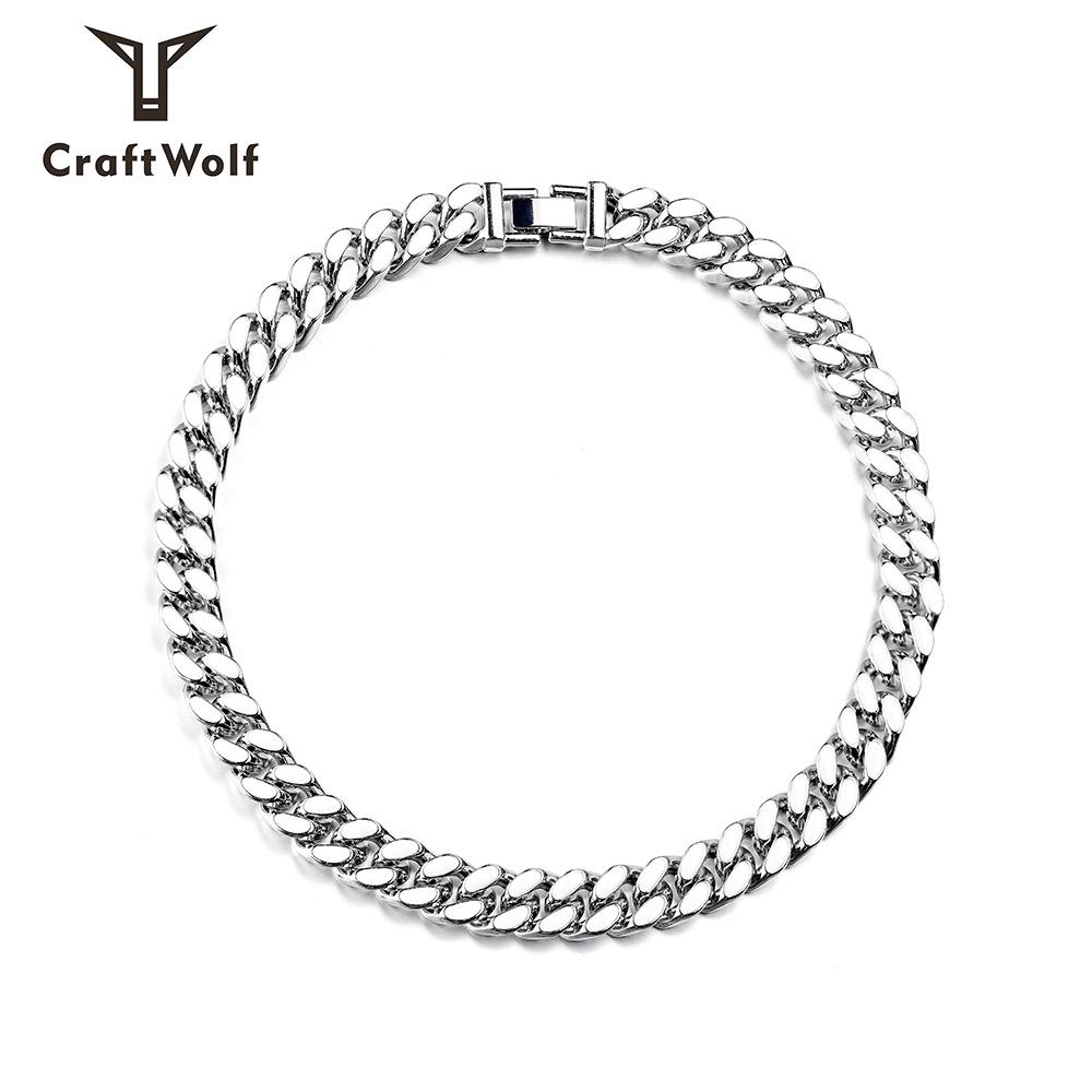 European-American Hip-Hop Thick White Cuban Chain Necklace Steel Color 45cm
European-American Hip-Hop Thick White Cuban Chain Necklace Steel Color 45cm