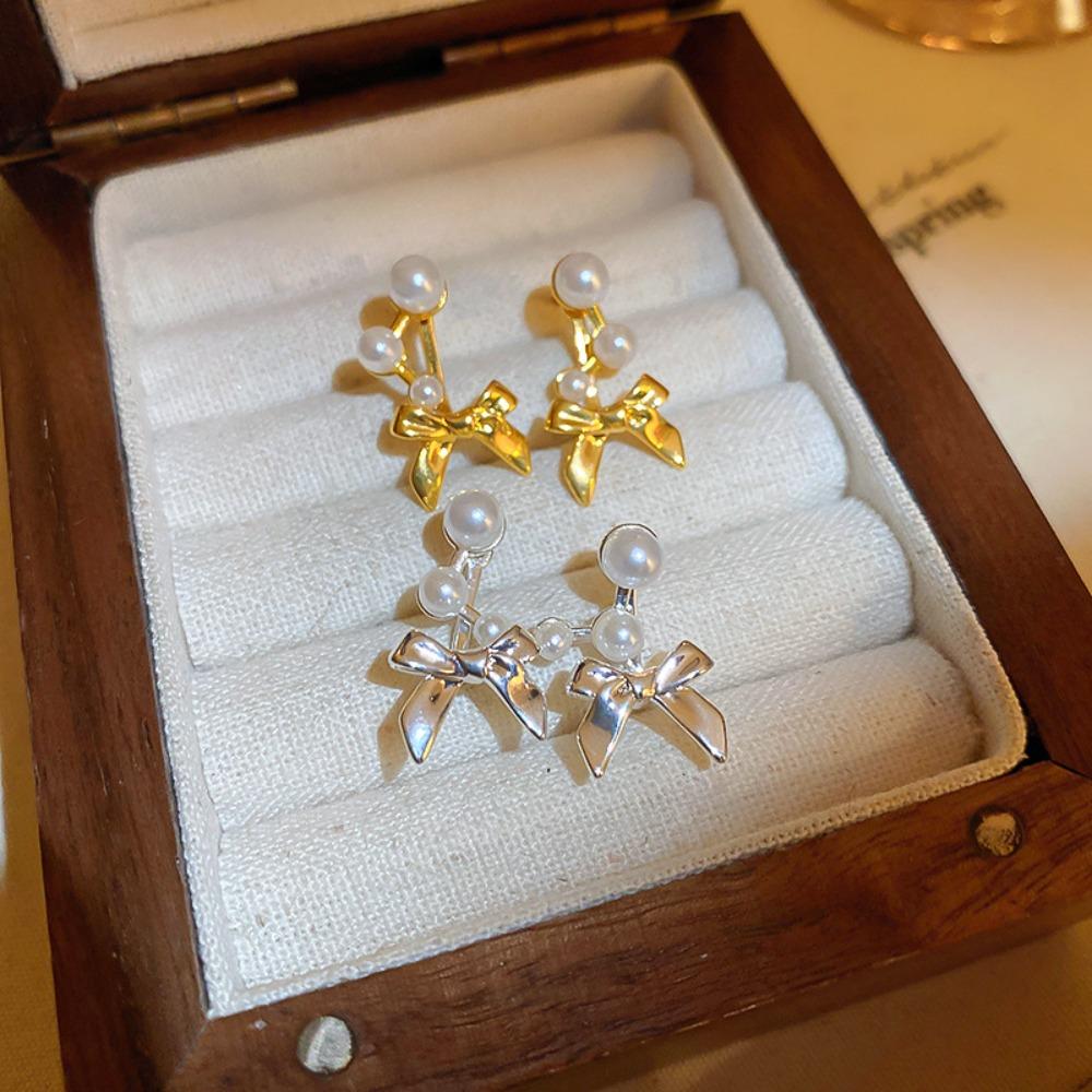 Gold Silver Color Bow Pearl Earrings Irregular Shape Bow Pearl Drop Earrings Gifts серебряный
Gold Silver Color Bow Pearl Earrings Irregular Shape Bow Pearl Drop Earrings Gifts серебряный
