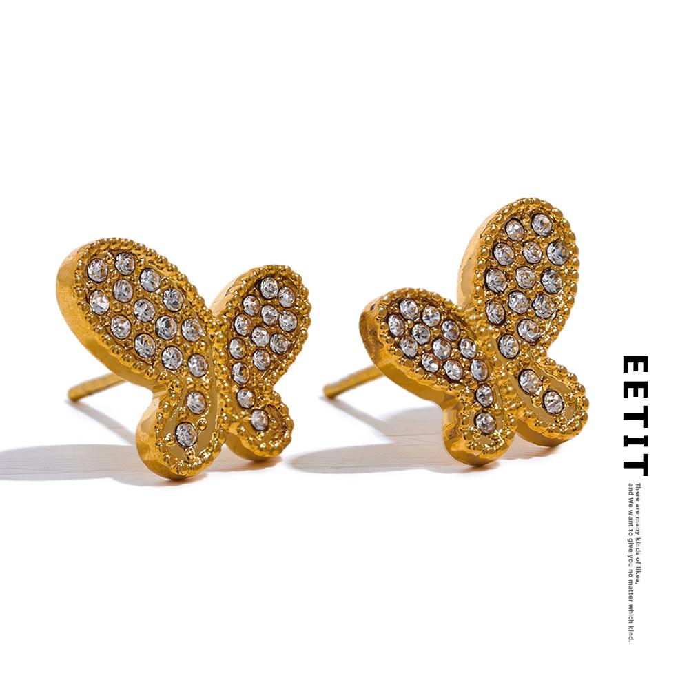 Eetit изысканные серьги-гвоздики из нержавеющей стали с фианитом и бабочкой, маленькие серьги-гвоздики с цирконием, водонепроницаемые, высокого качества, модные повседневные ювелирные изделия
Eetit изысканные серьги-гвоздики из нержавеющей стали с фианитом и бабочкой, маленькие серьги-гвоздики с цирконием, водонепроницаемые, высокого качества, модные повседневные ювелирные изделия