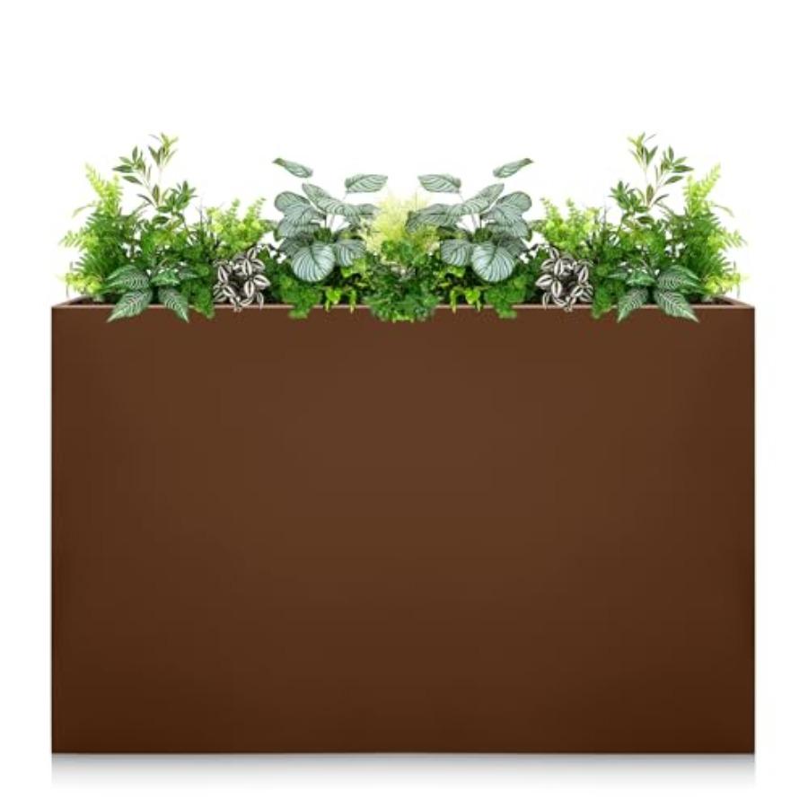 Galvanized Steel Rectangular Planter Box Brown All-Weather Outdoor Use with Drainage Holes No Installation Required Modern Pati United States
Galvanized Steel Rectangular Planter Box Brown All-Weather Outdoor Use with Drainage Holes No Installation Required Modern Pati United States