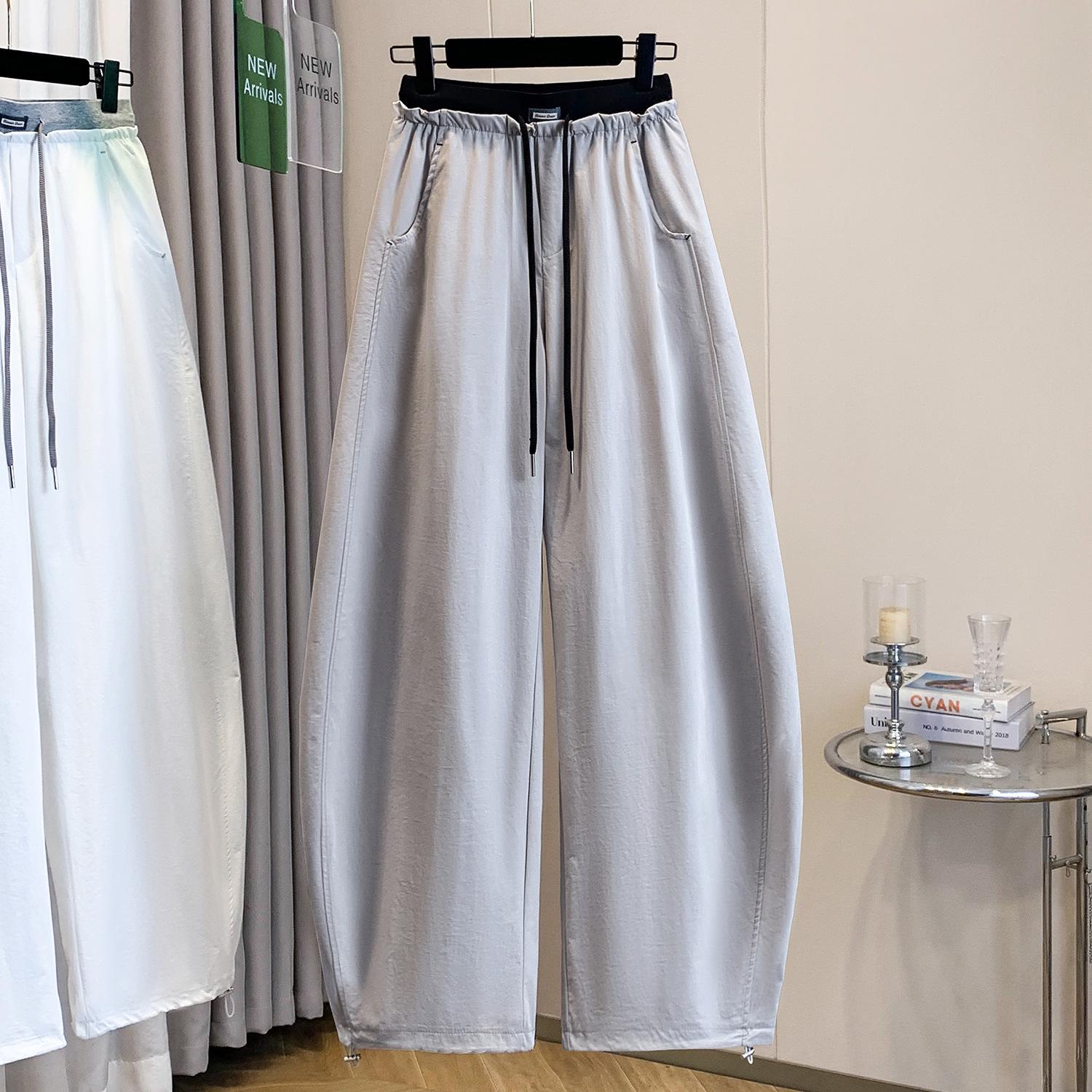 Spring & Summer High-Waisted Belted Wide-Leg Women s Patchwork Pants with Elastic Cuffs - Casual & Slimming Two-Way Wear S світло-сірий колір
Spring & Summer High-Waisted Belted Wide-Leg Women s Patchwork Pants with Elastic Cuffs - Casual & Slimming Two-Way Wear S світло-сірий колір