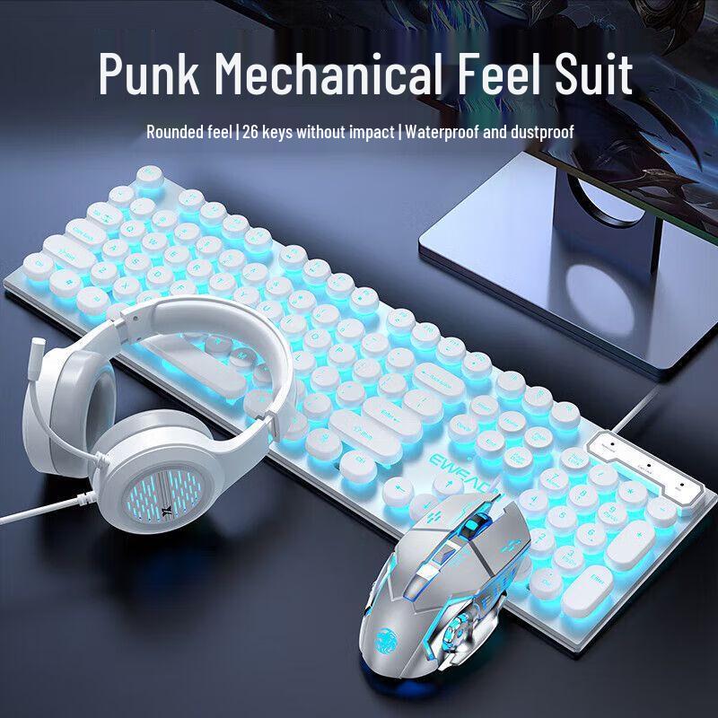 Qisha Retro Punk Wired Keyboard and Mouse Combo
Qisha Retro Punk Wired Keyboard and Mouse Combo