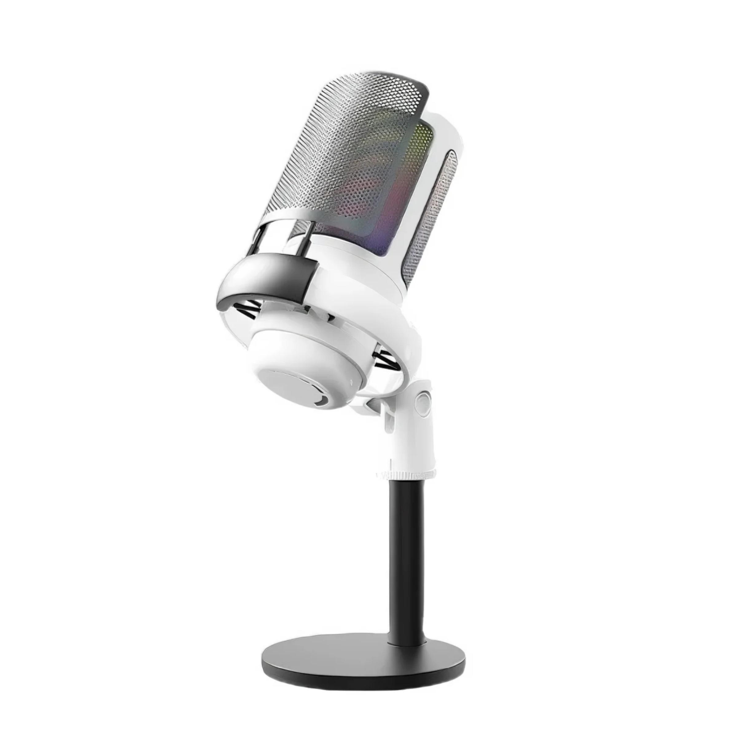 Professional USB microphone, computer condenser microphone, RGB microphone, suitable for game live video recording and recording ME6S white
Professional USB microphone, computer condenser microphone, RGB microphone, suitable for game live video recording and recording ME6S white