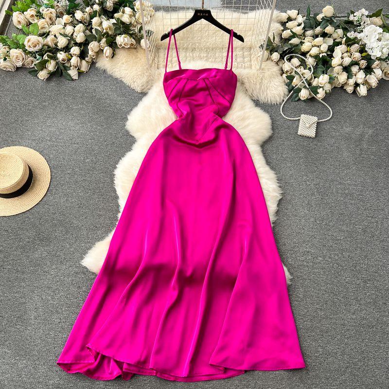 Accessible Luxury Satin Scheming Silm Long Suspender Skirt Dress Rose Red S
Accessible Luxury Satin Scheming Silm Long Suspender Skirt Dress Rose Red S