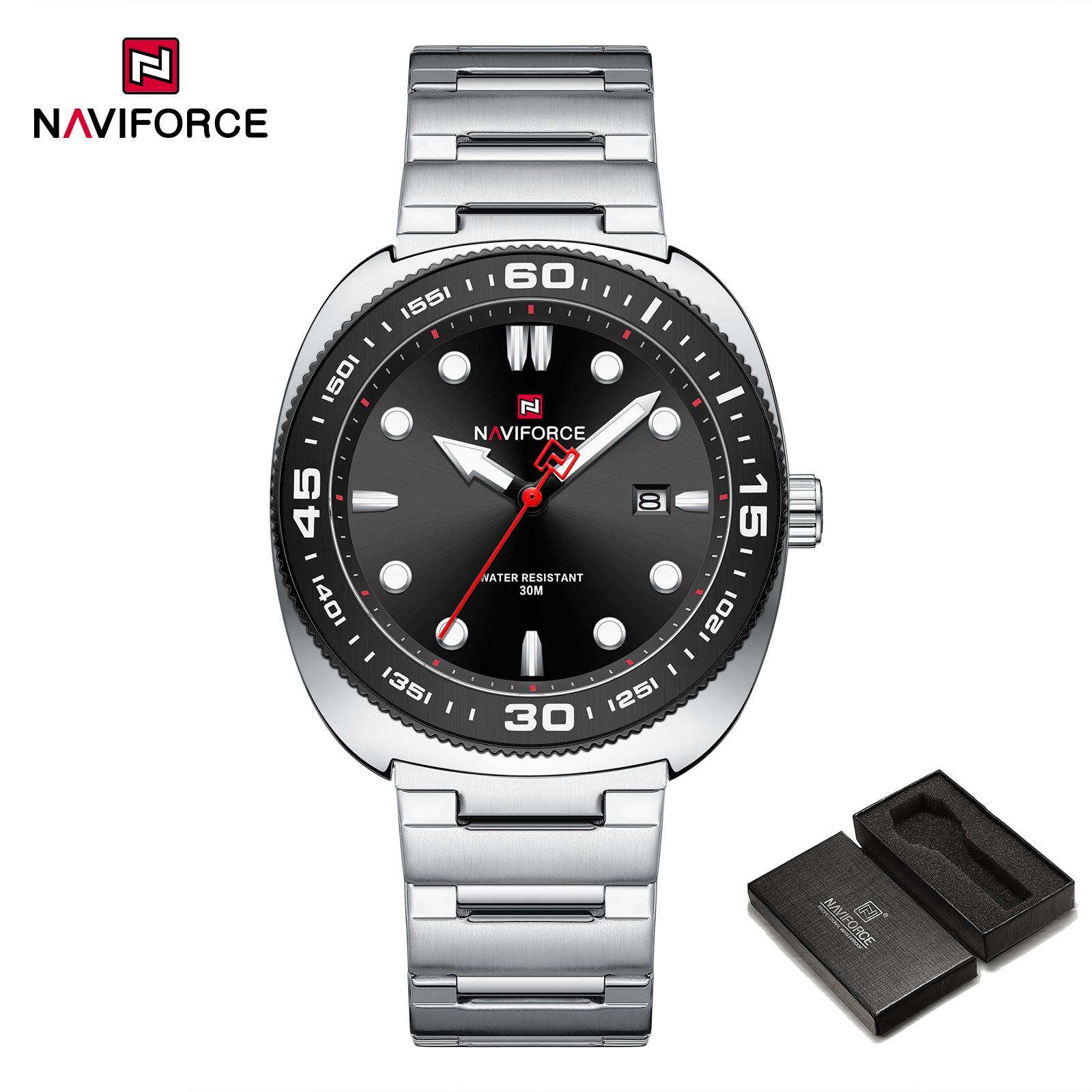 NAVIFORCE Men s Watch Quartz Calendar Luminous Pointer Stainless Steel Strap Waterproof Fashion Casual Watch NF9250 срібний/чорний
NAVIFORCE Men s Watch Quartz Calendar Luminous Pointer Stainless Steel Strap Waterproof Fashion Casual Watch NF9250 срібний/чорний