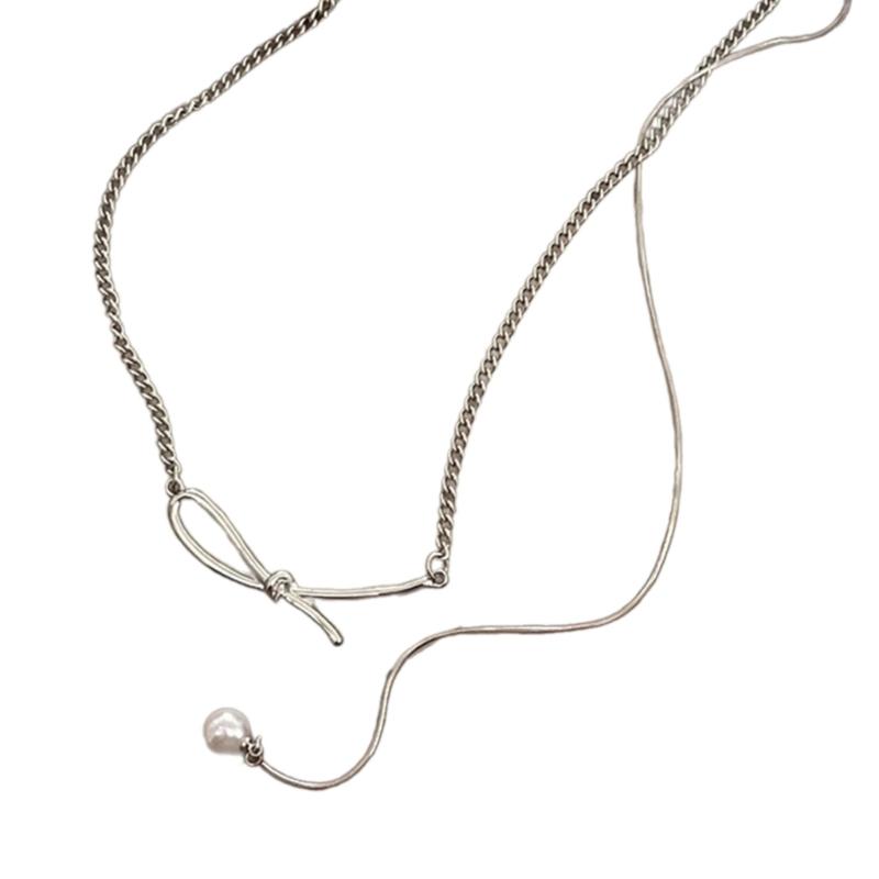 Simple Versatile Bowknot Pendant Necklace Unique Butterfly Knot Pearls Pendant Choker Jewelry Ornament Clavicle Chain
Simple Versatile Bowknot Pendant Necklace Unique Butterfly Knot Pearls Pendant Choker Jewelry Ornament Clavicle Chain