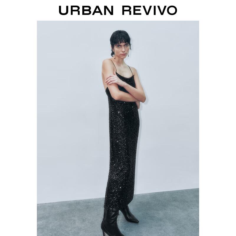 UR 2025 Осень Элегантное платье-майка А-силуэта с пайетками M