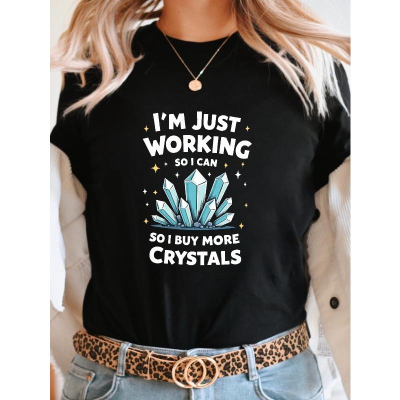 European sizes Women s Buy More Crystals Work Quote T-Shirt - Short Sleeve Crew Neck Casual Top with Motivational Selling Apparel 4XL
European sizes Women s Buy More Crystals Work Quote T-Shirt - Short Sleeve Crew Neck Casual Top with Motivational Selling Apparel 4XL