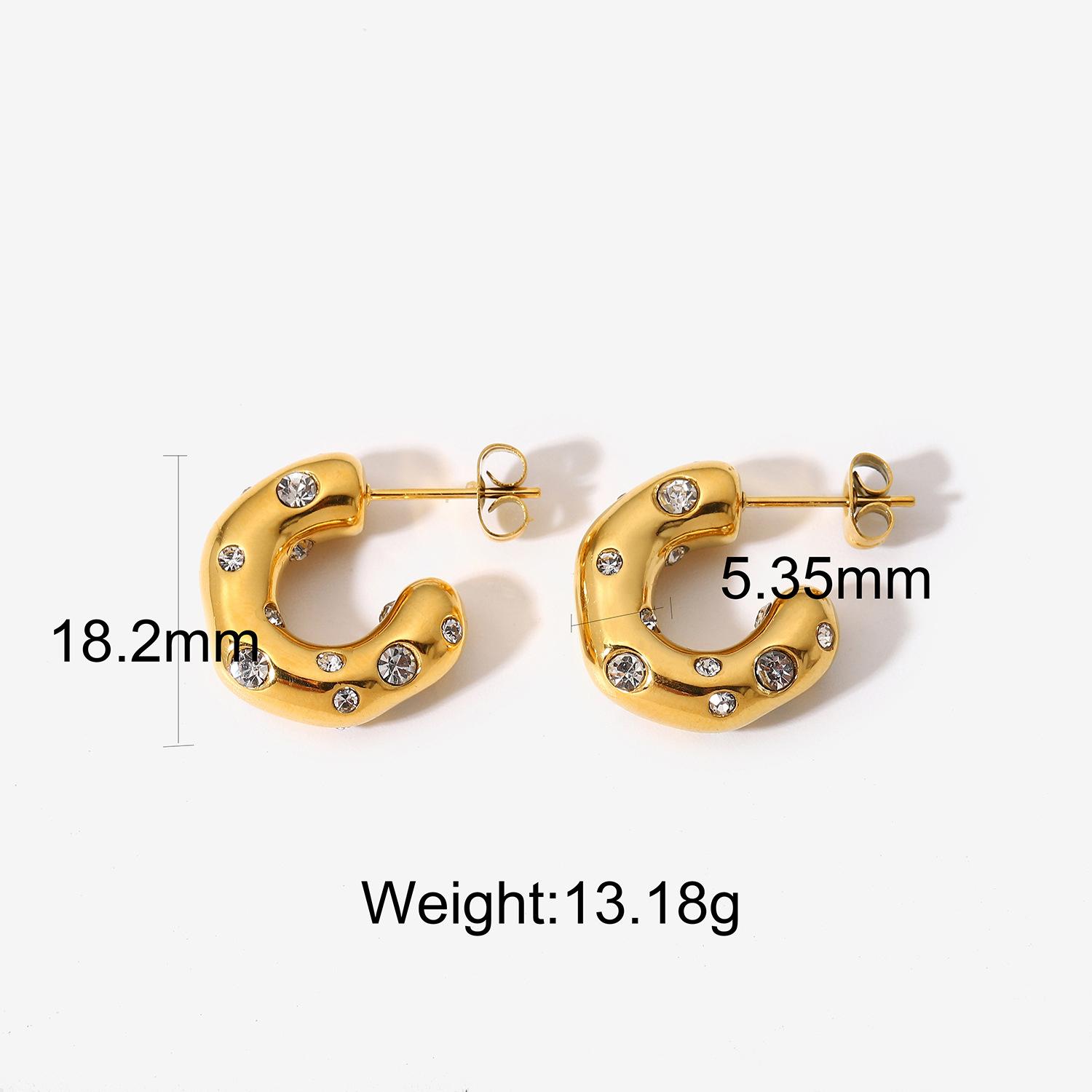Yori Stainless Steel Colorful Cubic Zirconia C-Shape Stud Earrings Statement Trendy Waterproof Charm Women Basic Jewelry
Yori Stainless Steel Colorful Cubic Zirconia C-Shape Stud Earrings Statement Trendy Waterproof Charm Women Basic Jewelry