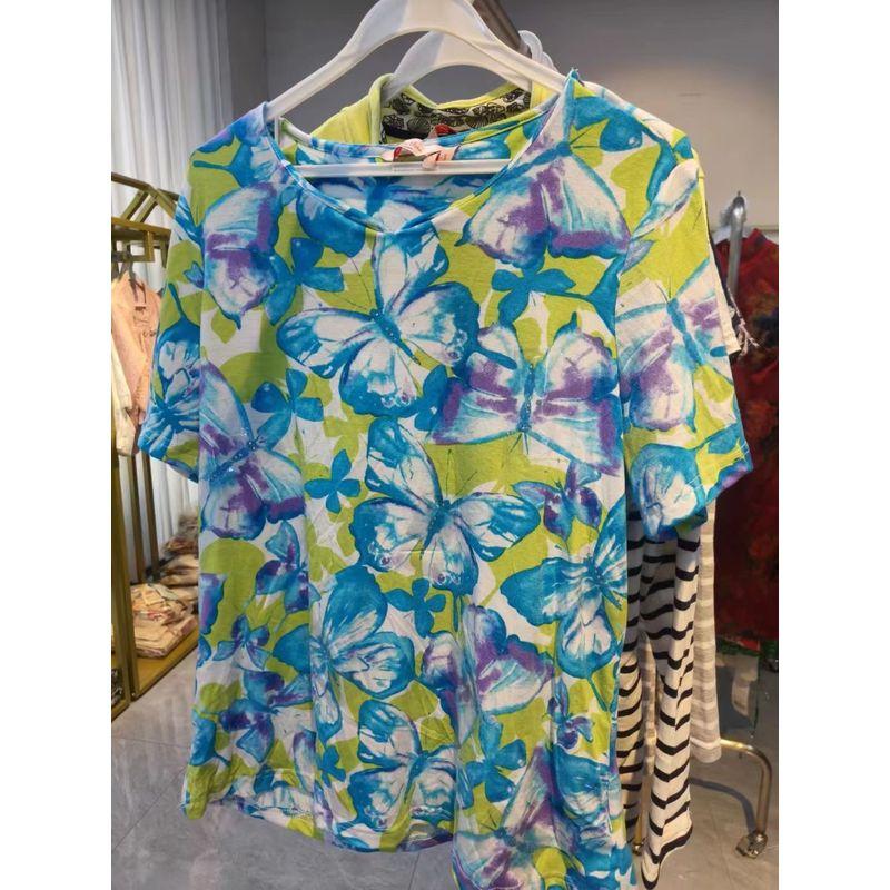 Британский сингл. Экспортная женская футболка с очень большим летним принтом масляной живописи, круглым вырезом и коротким рукавом, артистичные идиллические топы, визуально стройнящие Blue Butterfly flower 16
Британский сингл. Экспортная женская футболка с очень большим летним принтом масляной живописи, круглым вырезом и коротким рукавом, артистичные идиллические топы, визуально стройнящие Blue Butterfly flower 16