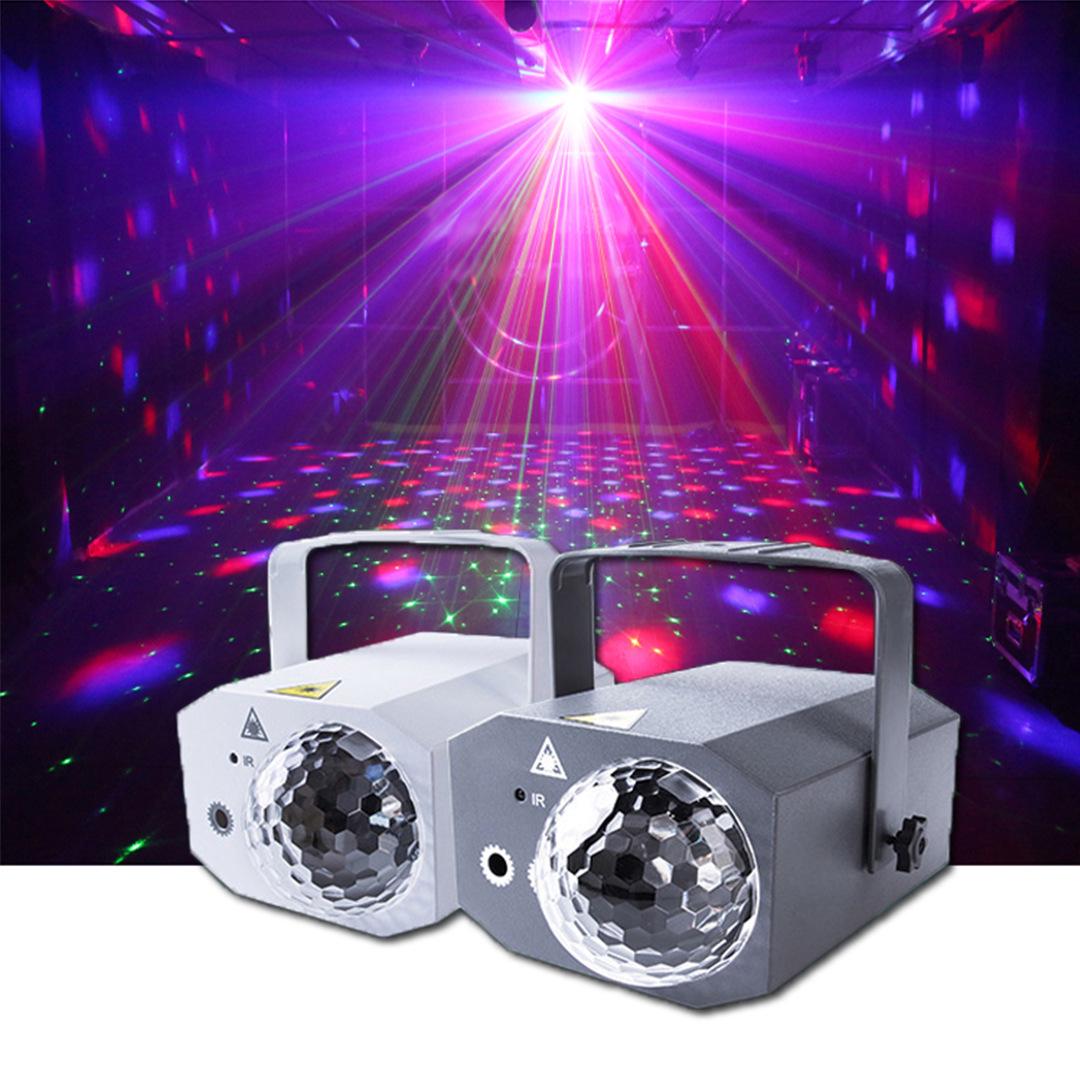 Seven-Color Sound-Activated LED Laser Stage Light White Iron Shell, EU Standard
Seven-Color Sound-Activated LED Laser Stage Light White Iron Shell, EU Standard