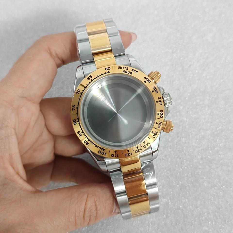 39mm Middle Gold Watch Case Sapphire Glass Stainless Steel Strap Watches Accessories For Quartz VK63 Movement
39mm Middle Gold Watch Case Sapphire Glass Stainless Steel Strap Watches Accessories For Quartz VK63 Movement