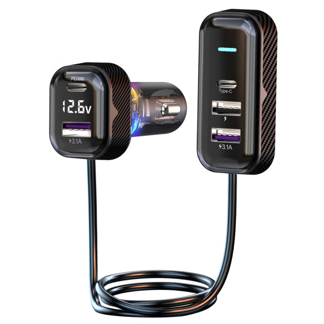 YQ6 PD 30W Fast Charging 2 Type-C + 3 USB Car Charger with 1.5m Extension Wire for iPhone Huawei
YQ6 PD 30W Fast Charging 2 Type-C + 3 USB Car Charger with 1.5m Extension Wire for iPhone Huawei