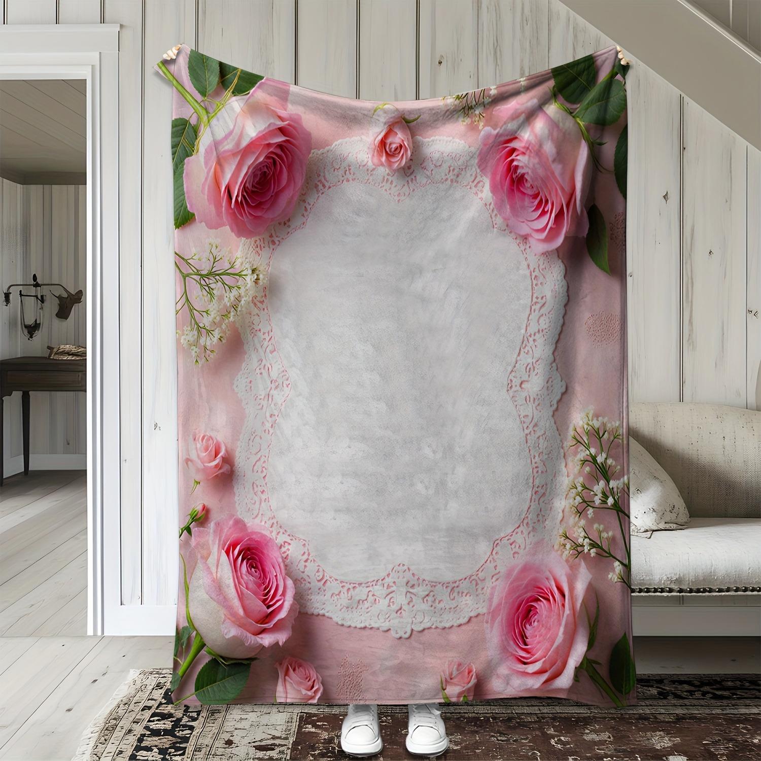 Vintage Pink Rose Floral Throw Blanket, Soft Cozy Flannel Blanket, Elegant Home Decor Gift for Couch Bed 130cmx150cm
Vintage Pink Rose Floral Throw Blanket, Soft Cozy Flannel Blanket, Elegant Home Decor Gift for Couch Bed 130cmx150cm