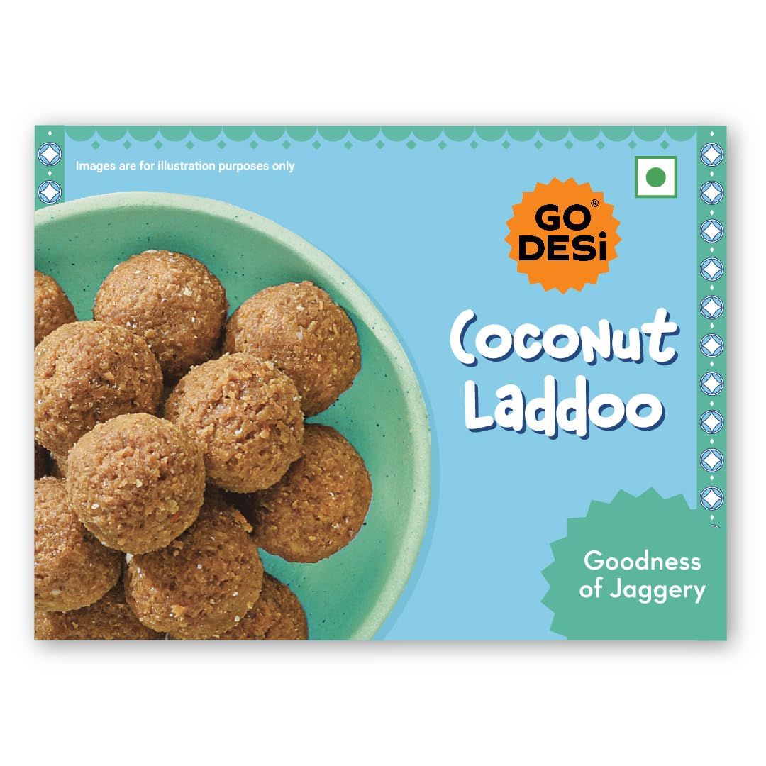 GO DESi Jaggery Coconut Laddu - 200 grams | With Goodness of Jaggery | No Artificial Flavours | Sweets | Laddoo
GO DESi Jaggery Coconut Laddu - 200 grams | With Goodness of Jaggery | No Artificial Flavours | Sweets | Laddoo