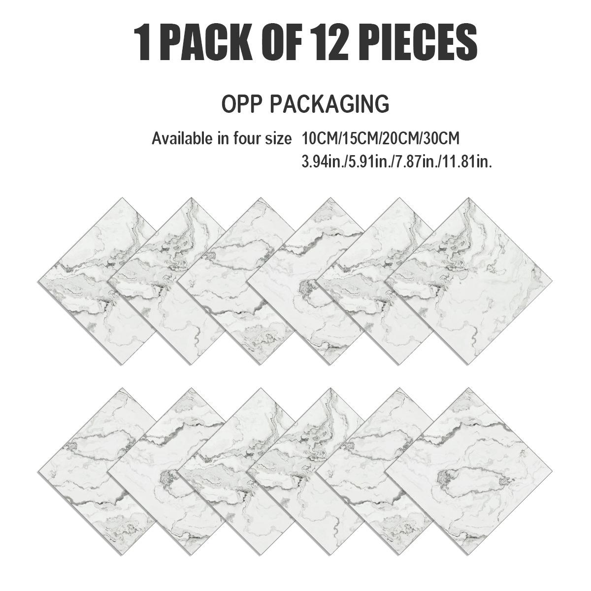 Marble Pattern Kitchen Oil-Proof Tile Sticker Thickened Crystal Wall Sticker Imitation Tile Bathroom Wallpaper Non-Slip Waterproof Wall Sticker 10X10cm*12pcs
Marble Pattern Kitchen Oil-Proof Tile Sticker Thickened Crystal Wall Sticker Imitation Tile Bathroom Wallpaper Non-Slip Waterproof Wall Sticker 10X10cm*12pcs