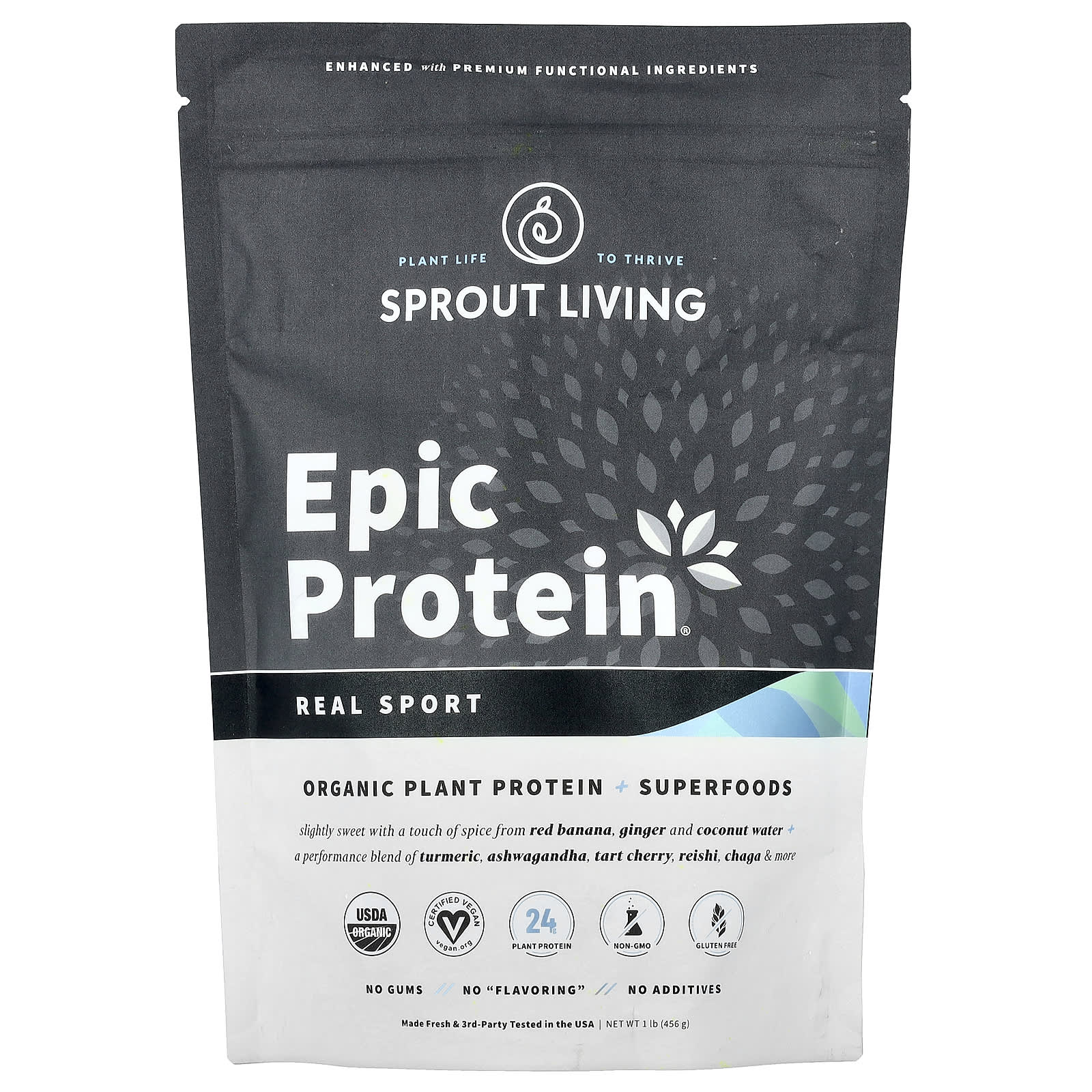 Epic Protein, Organic Plant Protein & Superfoods, Real Sports, 494G (1.1Lb) 
Epic Protein, Organic Plant Protein & Superfoods, Real Sports, 494G (1.1Lb)