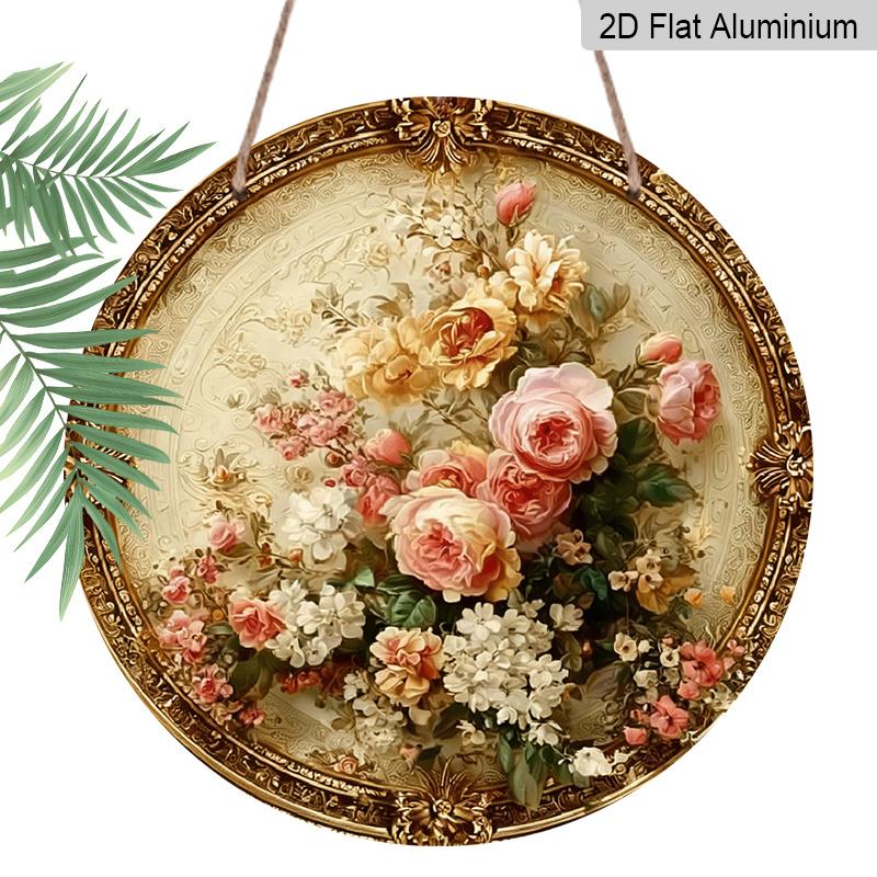 2D Flat, 1pc Round Vintage Floral Metal Wall Decor - Beige & Golden Suitable for Home, Suitable for Housewarming Gifts, Round Aluminum Plaque with 1pc
2D Flat, 1pc Round Vintage Floral Metal Wall Decor - Beige & Golden Suitable for Home, Suitable for Housewarming Gifts, Round Aluminum Plaque with 1pc