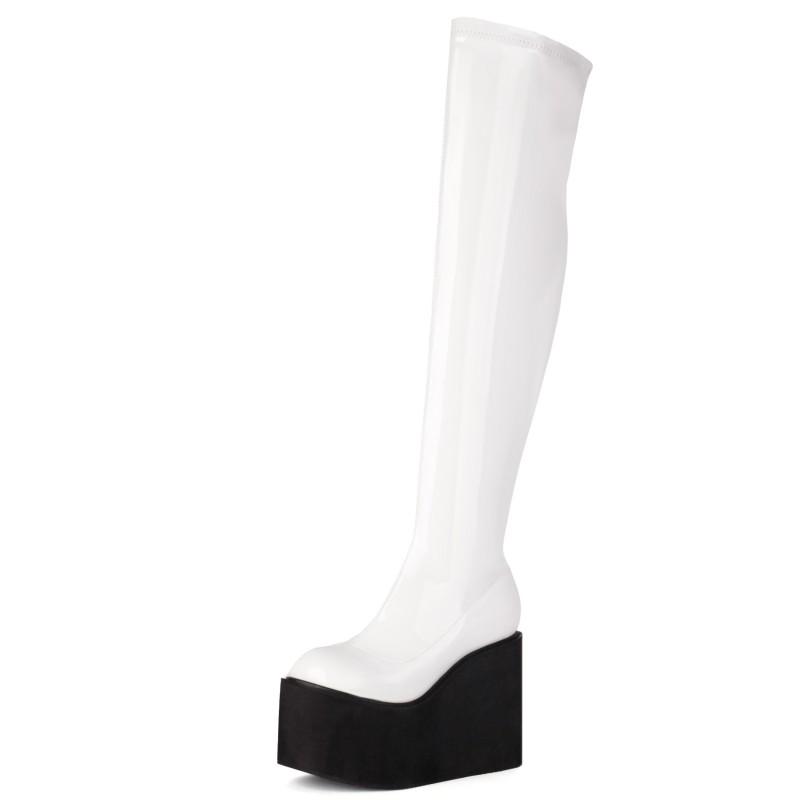 Женские сапоги на танкетке, высокие сапоги на платформе из искусственной кожи, на танкетке, выше колена, красные, черные, длинные, фетиш-туфли, большой размер 39 белый
Женские сапоги на танкетке, высокие сапоги на платформе из искусственной кожи, на танкетке, выше колена, красные, черные, длинные, фетиш-туфли, большой размер 39 белый