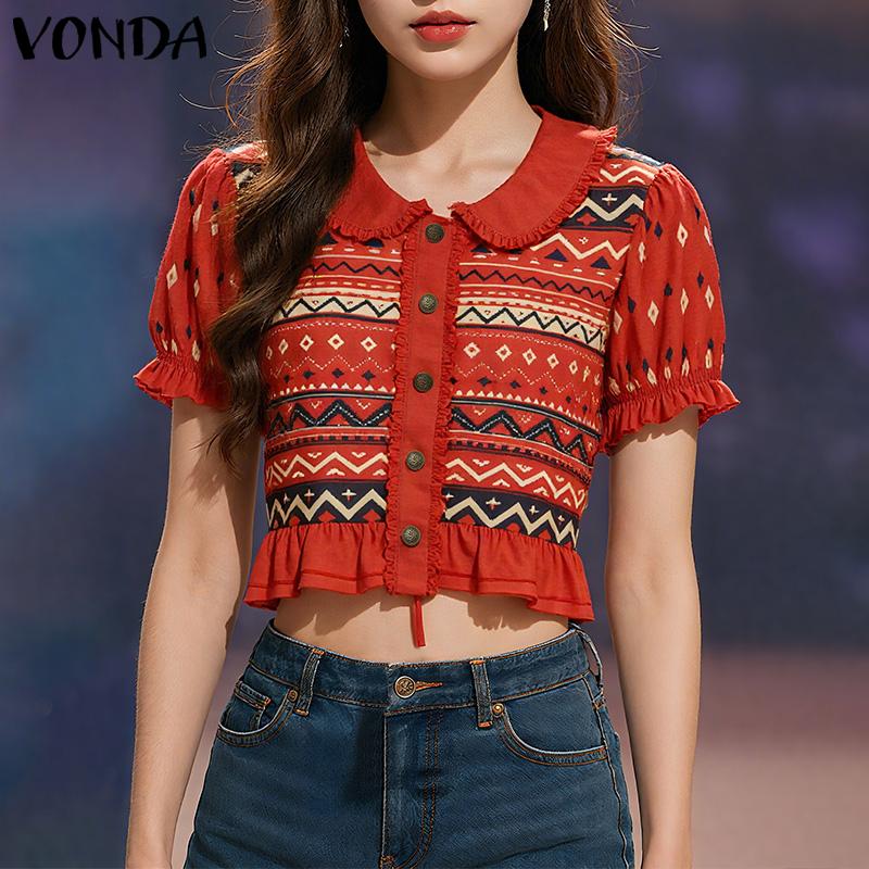 VONDA Women Turn Down Collar Slim Fit Ethnic Print Button Down Short Blouse 5XL коричневий
VONDA Women Turn Down Collar Slim Fit Ethnic Print Button Down Short Blouse 5XL коричневий