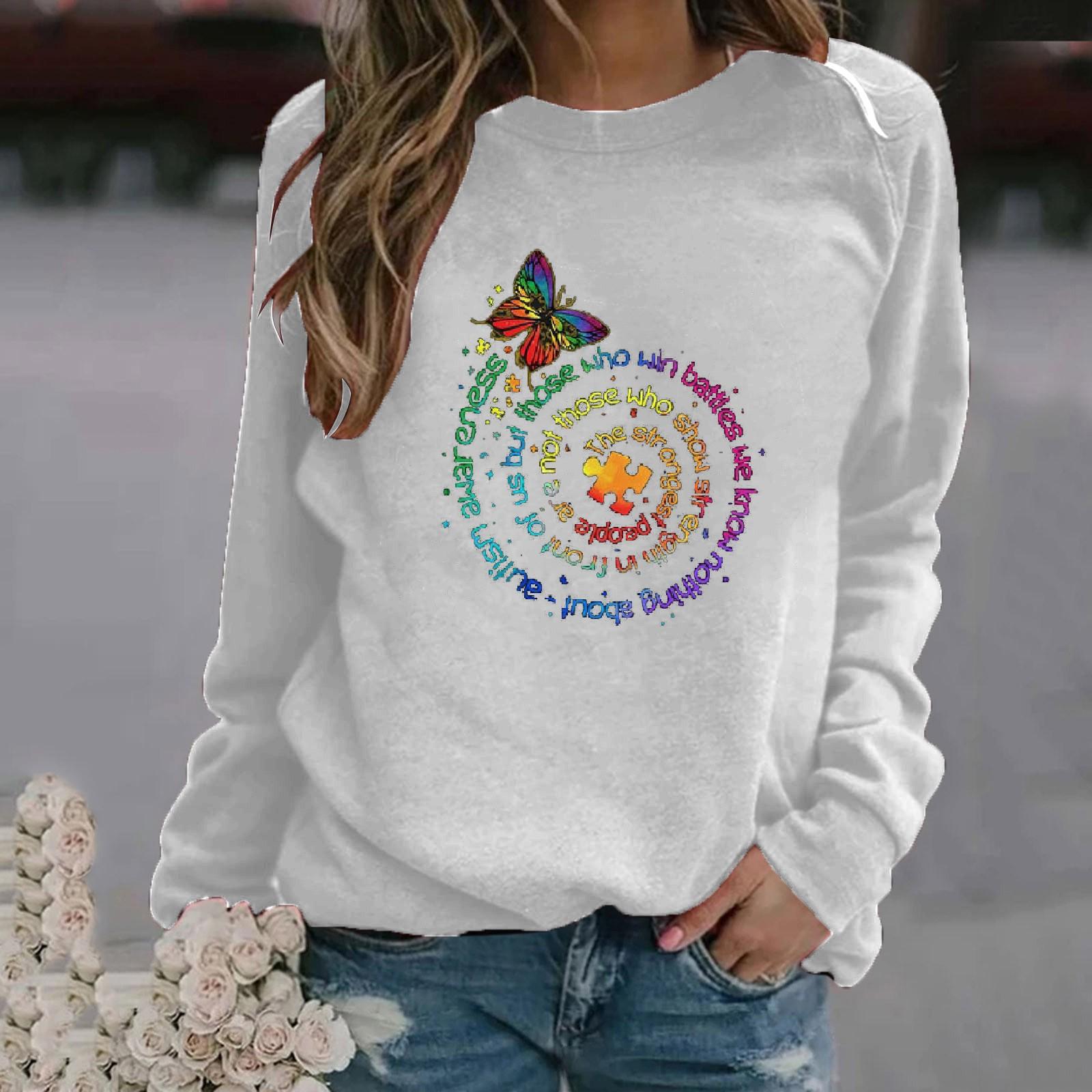 Women s Fashion Casual Print Round Neck Sweater Loose Sports Tops Pullover L
Women s Fashion Casual Print Round Neck Sweater Loose Sports Tops Pullover L