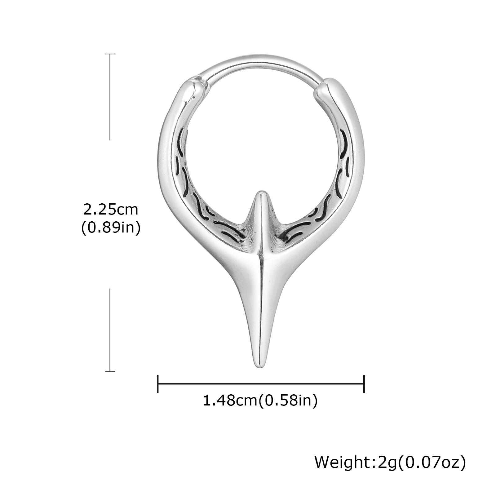 Vnox Stainless Steel Star Huggie Hoop Earrings for Men Boys, 14.8mm Wide 22.5mm High, Punk Silver Color Earring for Pierced Ears
Vnox Stainless Steel Star Huggie Hoop Earrings for Men Boys, 14.8mm Wide 22.5mm High, Punk Silver Color Earring for Pierced Ears
