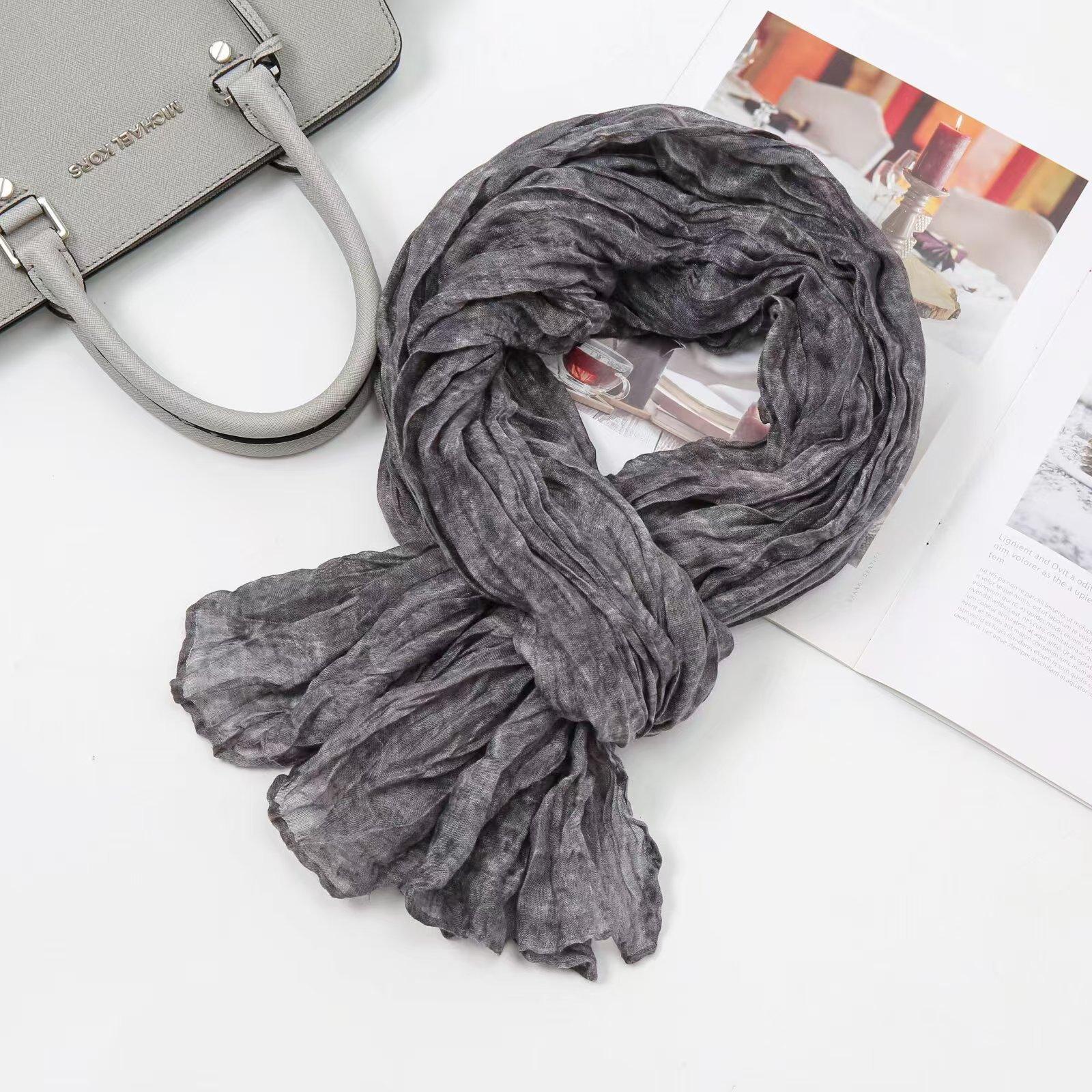 Solid Green Cotton Linen Vintage Pleated Scarf Shawl Autumn Winter Unisex Thin Long Neck Wrap Warmth Breathable Lightweight Length 180cm темно-сірий
Solid Green Cotton Linen Vintage Pleated Scarf Shawl Autumn Winter Unisex Thin Long Neck Wrap Warmth Breathable Lightweight Length 180cm темно-сірий