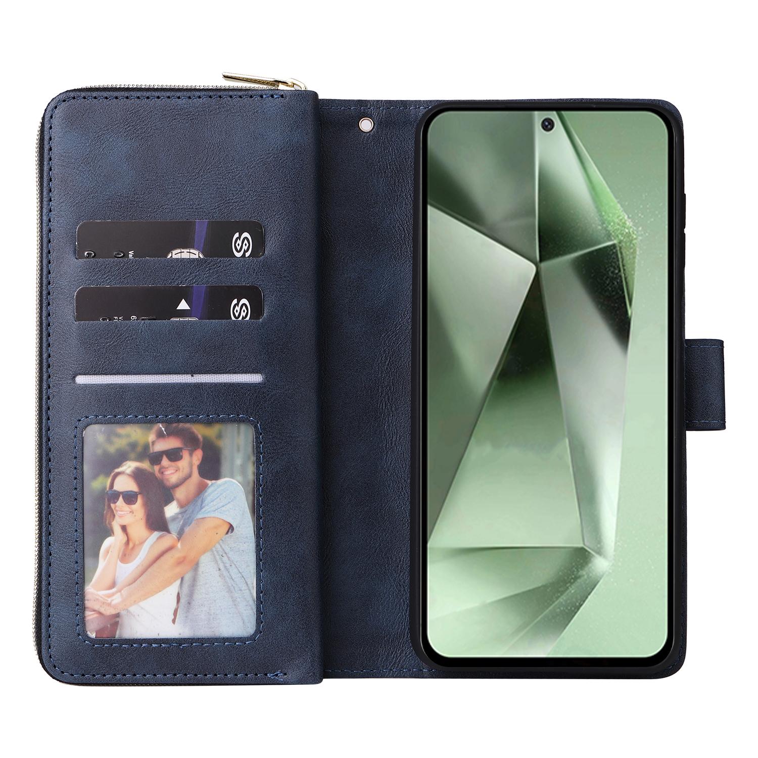 For Samsung Galaxy S24 FE Case Zipper Pocket PU Leather Phone Cover with Hand Strap Blue
For Samsung Galaxy S24 FE Case Zipper Pocket PU Leather Phone Cover with Hand Strap Blue