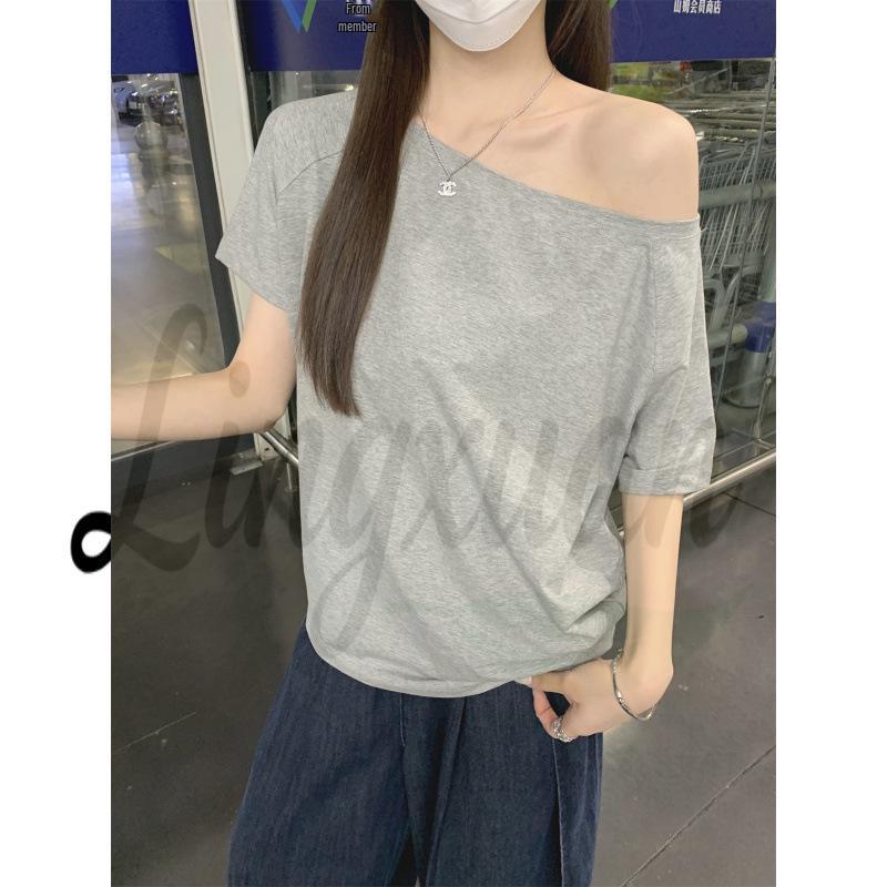 Korean Style Spring/Summer Lazy Off-Shoulder Short Sleeve T-Shirt XL сірий колір
Korean Style Spring/Summer Lazy Off-Shoulder Short Sleeve T-Shirt XL сірий колір