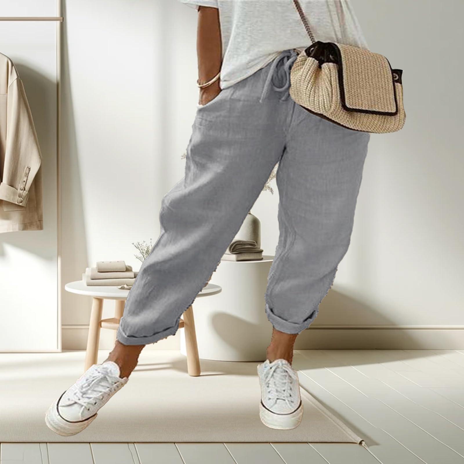 Женские модные однотонные свободные повседневные брюки из хлопка и льна с карманами L
Женские модные однотонные свободные повседневные брюки из хлопка и льна с карманами L