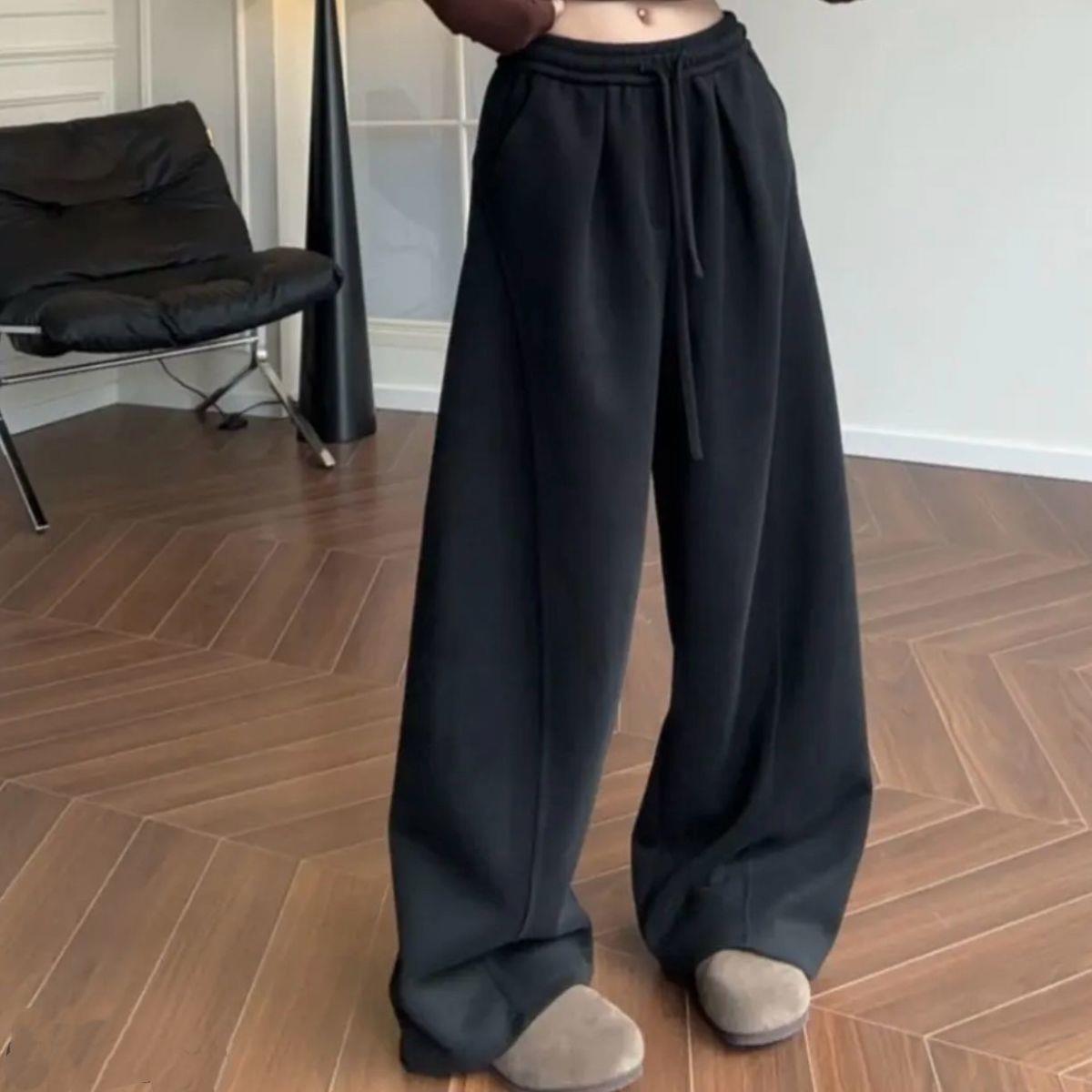 Solid Color Loose Wide-Leg Woolen Sweatpants - Versatile Neutral Straight-Leg with Ruched Design XL
Solid Color Loose Wide-Leg Woolen Sweatpants - Versatile Neutral Straight-Leg with Ruched Design XL