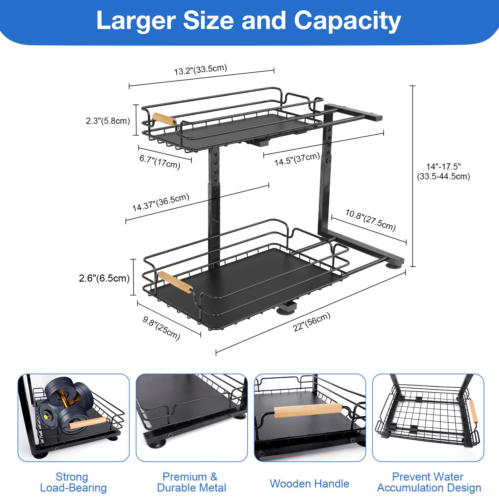 2-х уровневые выдвижные органайзеры под раковиной, регулируемая полка для хранения, выдвижные ящики для шкафа, полки для хранения раковины для кухни и ванной комнаты
2-х уровневые выдвижные органайзеры под раковиной, регулируемая полка для хранения, выдвижные ящики для шкафа, полки для хранения раковины для кухни и ванной комнаты