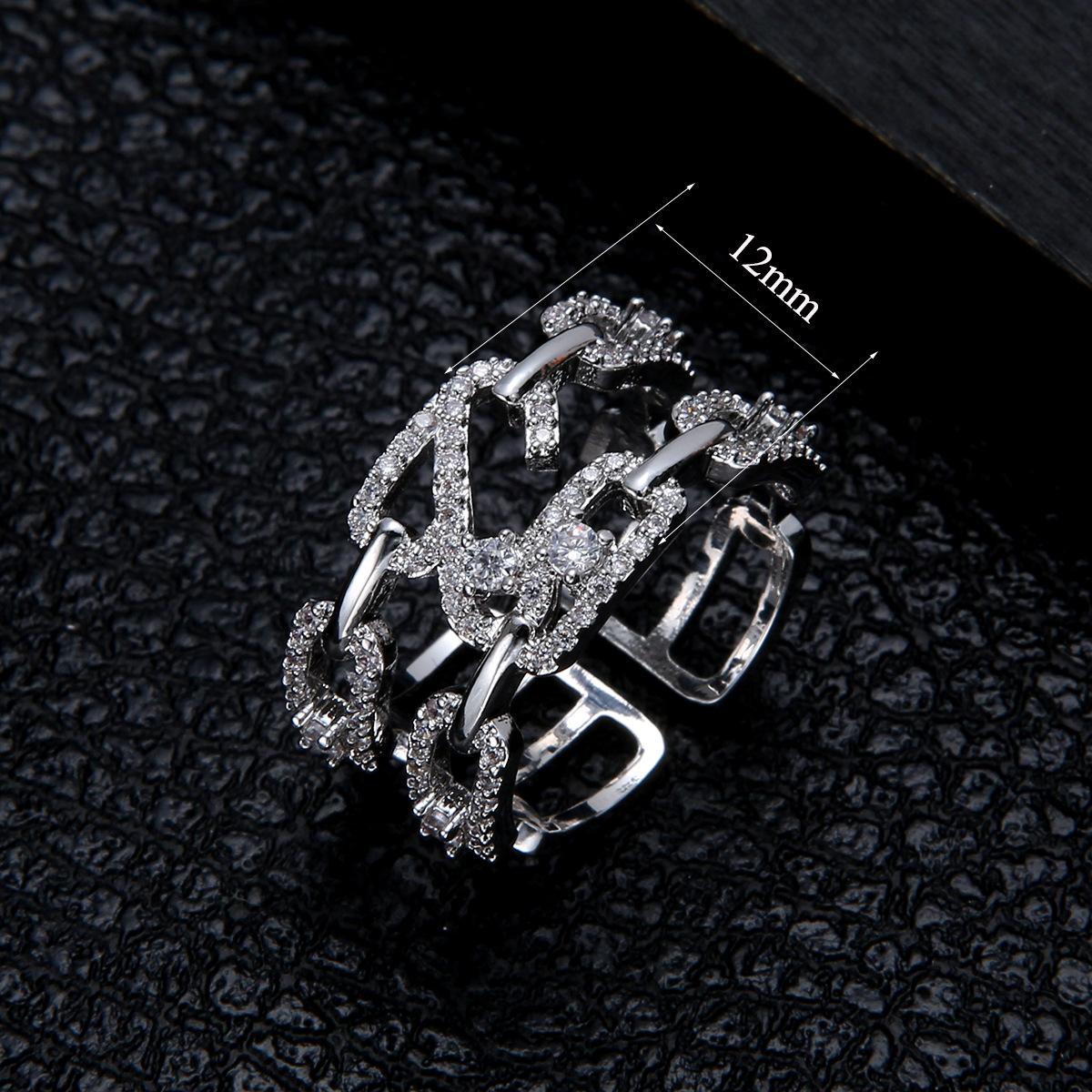 New Ring Temperament, Paper Clip Square Zirconia Style, Full Diamond Ring, Exaggerated Personality, Fashionable and Versatile adjustable open ring
New Ring Temperament, Paper Clip Square Zirconia Style, Full Diamond Ring, Exaggerated Personality, Fashionable and Versatile adjustable open ring