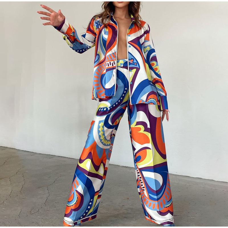 Осенний комплект из рубашки и брюк с принтом для женщин, длинный рукав, отложной воротник, топ, брюки, костюм из 2 предметов, женский трендовый уличный наряд S синий
Осенний комплект из рубашки и брюк с принтом для женщин, длинный рукав, отложной воротник, топ, брюки, костюм из 2 предметов, женский трендовый уличный наряд S синий