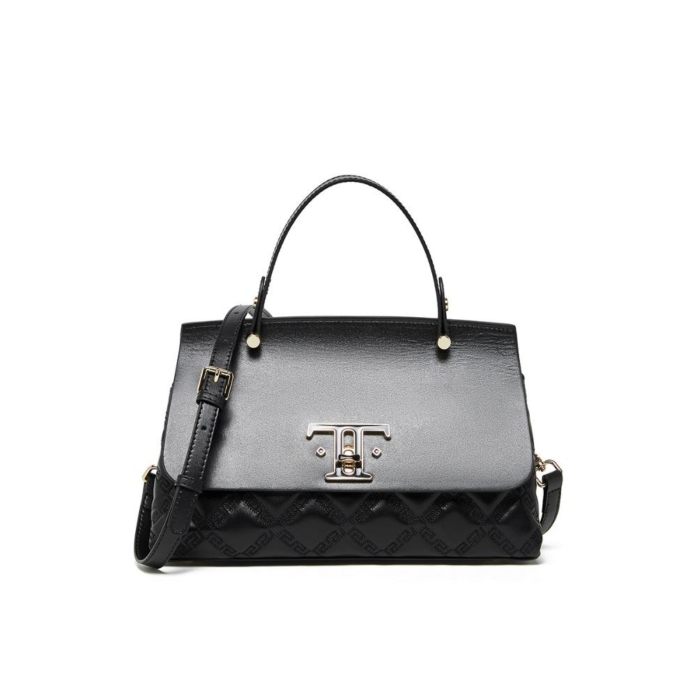 Модная сумка через плечо с бриллиантами, женская, универсальная кожаная сумка-мессенджер, простая сумка для поездок на работу чёрный