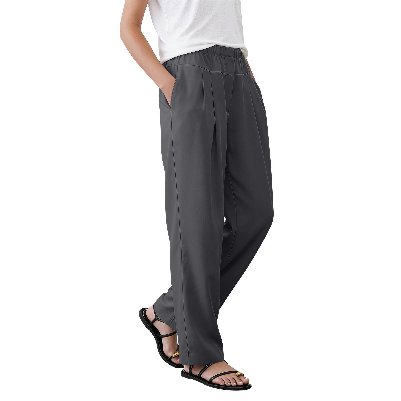 Women Straight Leg Casual Pants Elastic Waistband Lightweight Comfortable Fit with Side Pockets Suitable for Daily Wear and Relaxed Style S
Women Straight Leg Casual Pants Elastic Waistband Lightweight Comfortable Fit with Side Pockets Suitable for Daily Wear and Relaxed Style S