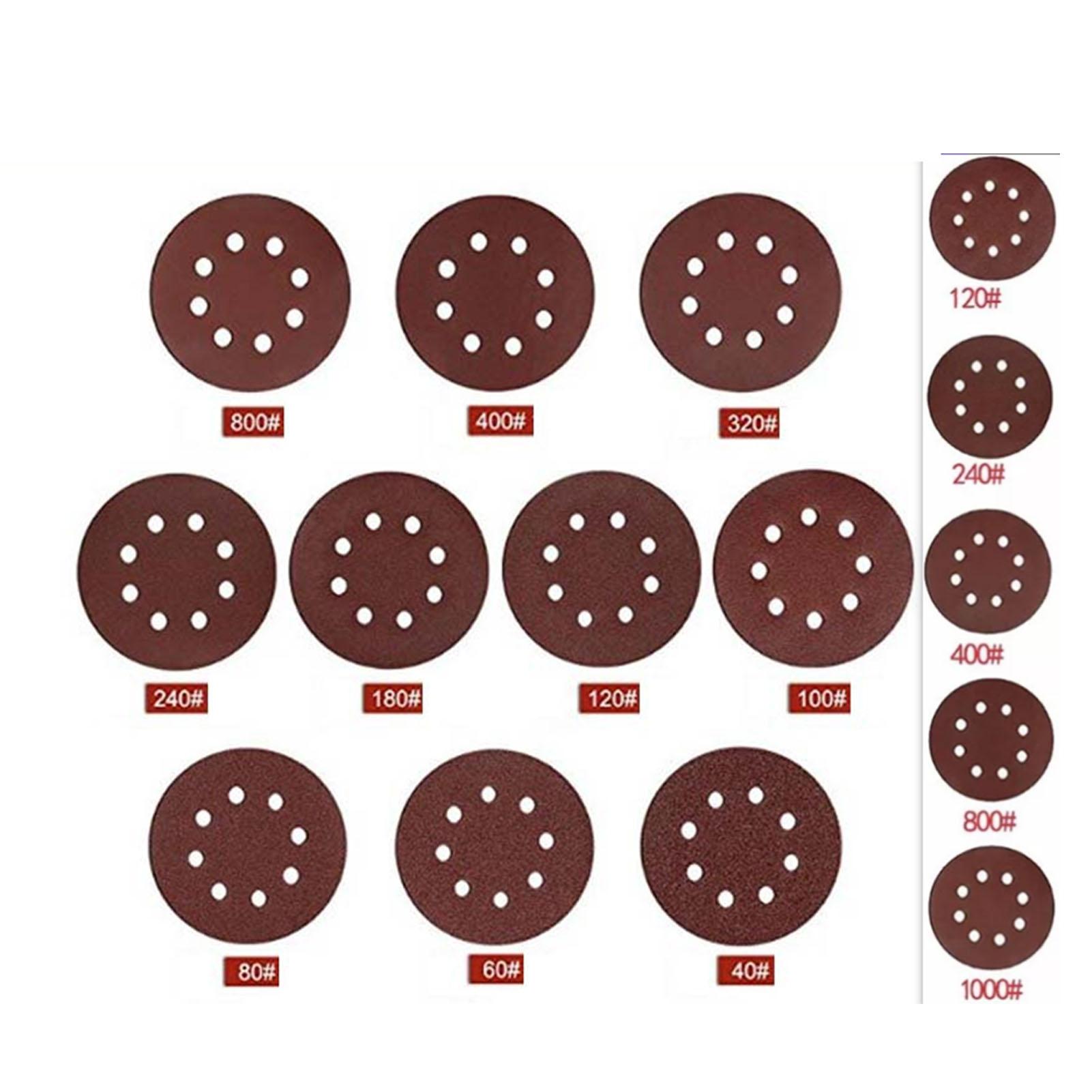 75 Pcs 5 Inch 8 Hole Sandpaper 1mm Thick 120 240 400 800 1000 Grit Sanding Disc for Rust Paint Burr
75 Pcs 5 Inch 8 Hole Sandpaper 1mm Thick 120 240 400 800 1000 Grit Sanding Disc for Rust Paint Burr