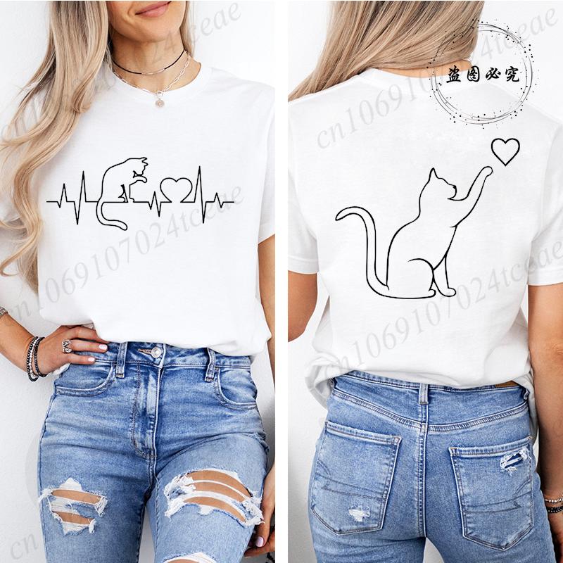 Womens Tshirt Tops Short Sleeve Cool Cat Print TShirts Oneck Casual Loose Hip Hop Streetwear for Women Summer Tees Tops S
Womens Tshirt Tops Short Sleeve Cool Cat Print TShirts Oneck Casual Loose Hip Hop Streetwear for Women Summer Tees Tops S