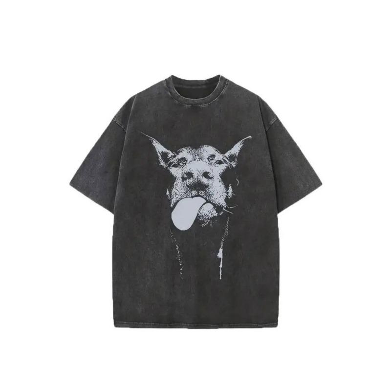 European sizes Men s T-Shirt Fashion Round Neck Washed Short Sleeve Dog Face Tongue Print 5XL чорний
European sizes Men s T-Shirt Fashion Round Neck Washed Short Sleeve Dog Face Tongue Print 5XL чорний