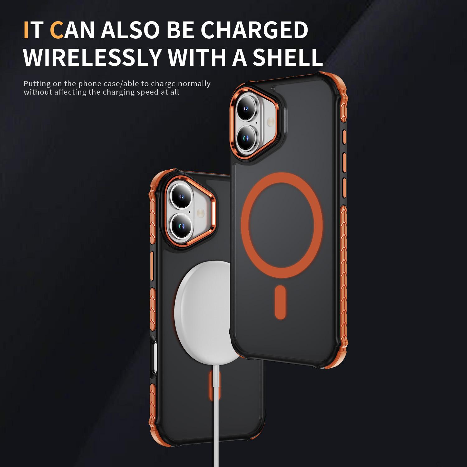 For iPhone 16 Case Compatible with MagSafe PC+TPU Skin Feeling Back Cover Orange
For iPhone 16 Case Compatible with MagSafe PC+TPU Skin Feeling Back Cover Orange