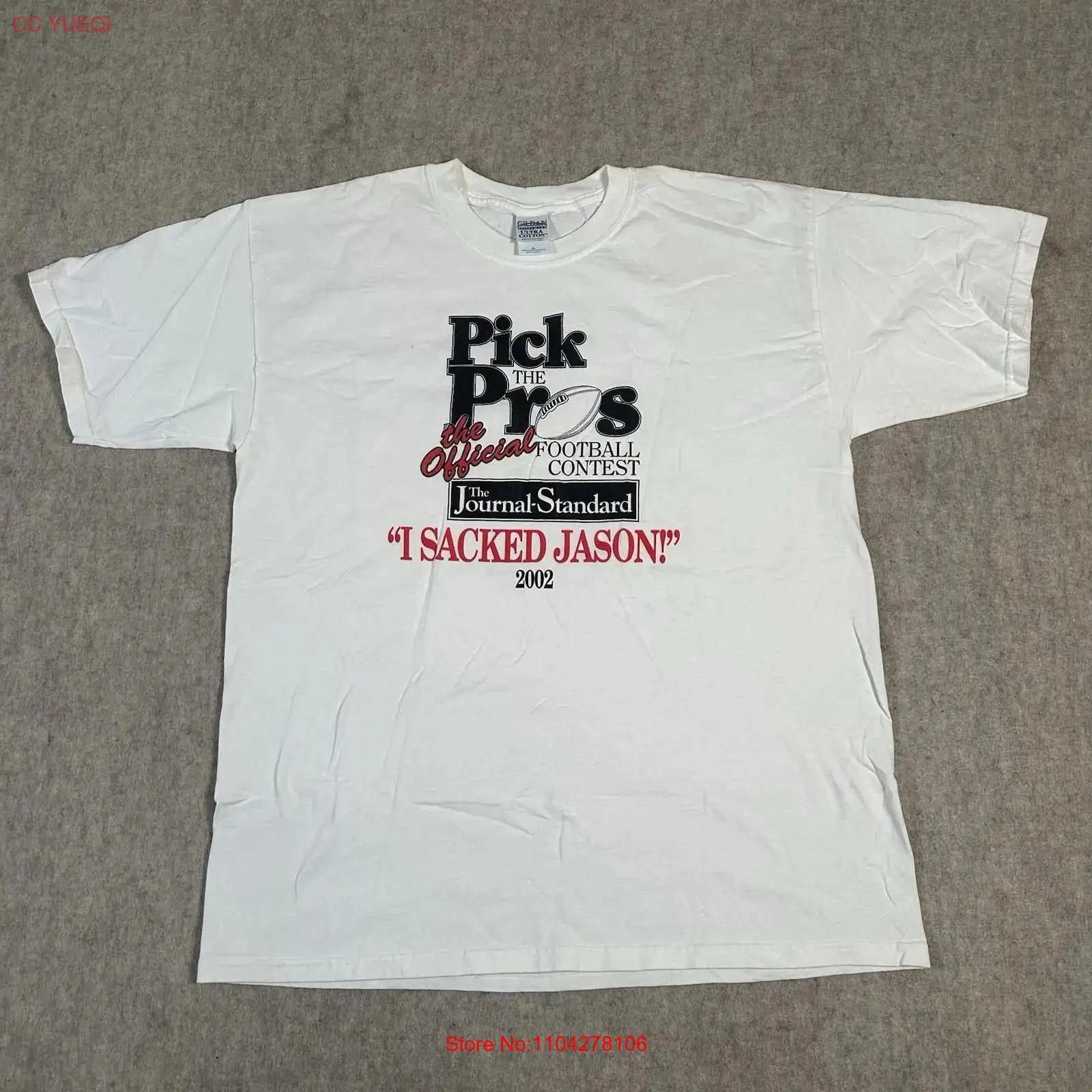 Vintage 2002 I Sacked Jason T Shirt XL White Pick The Pros Journal Standard vintage Washed Top For Everyday Wear homme Slightly 5XL різнокольоровий
Vintage 2002 I Sacked Jason T Shirt XL White Pick The Pros Journal Standard vintage Washed Top For Everyday Wear homme Slightly 5XL різнокольоровий