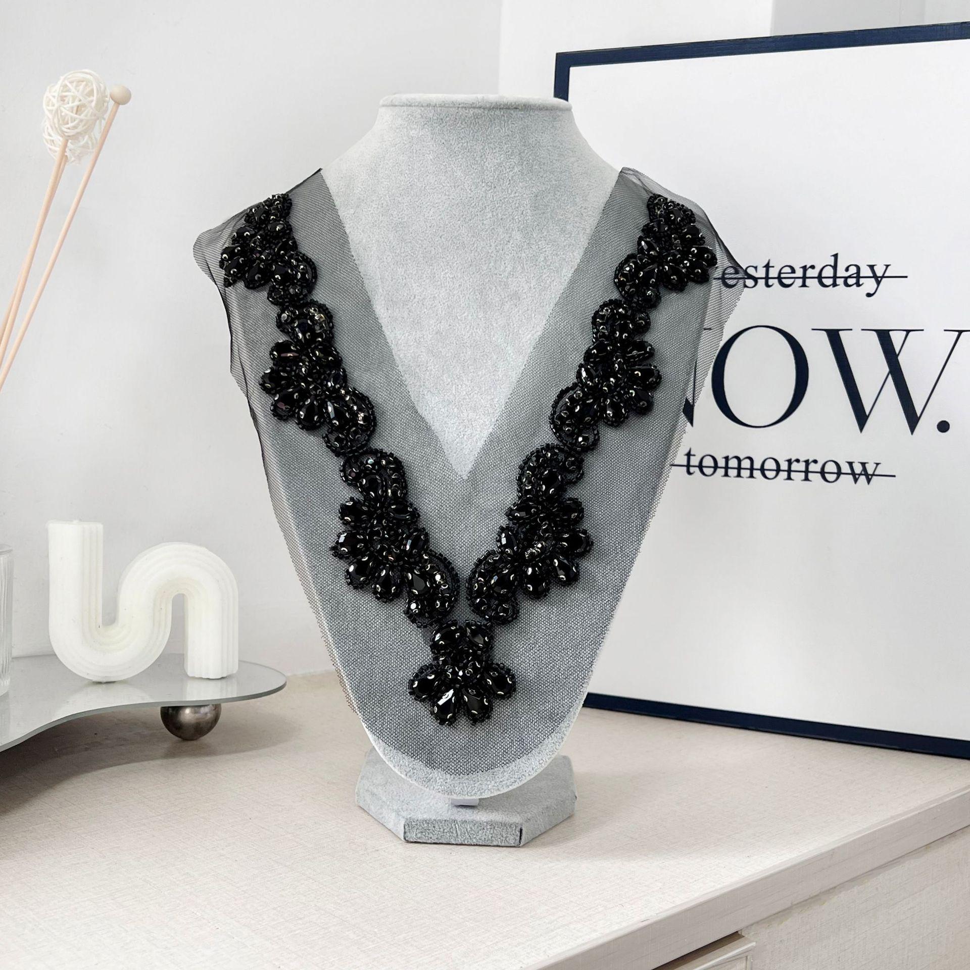 V-образный вырез Цветочное кружево с бисером Сетчатое нижнее белье Платье-свитер