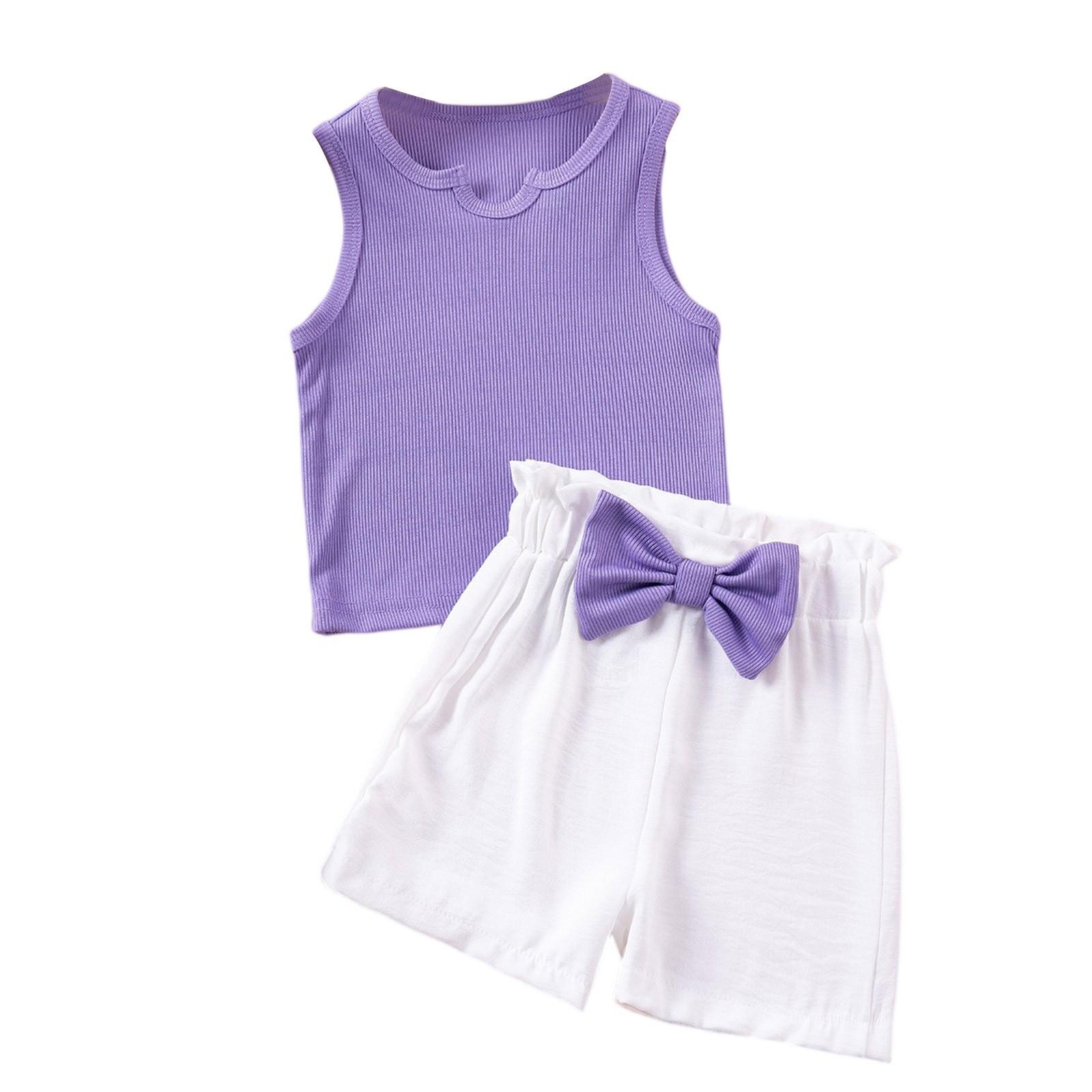 Комплект из 2 предметов без рукавов для девочек - Топ с круглым вырезом и шорты с бантом 90 фиолетовый
Комплект из 2 предметов без рукавов для девочек - Топ с круглым вырезом и шорты с бантом 90 фиолетовый