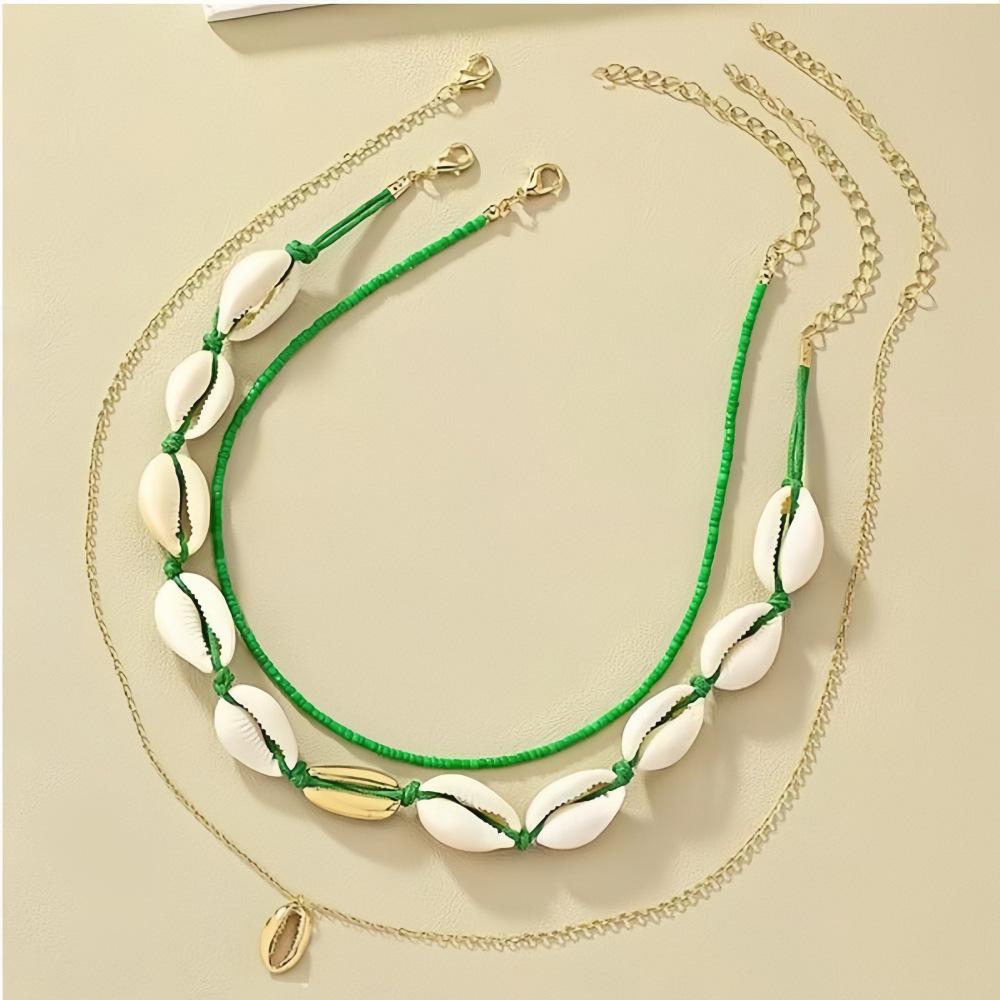 Bohemian Multi-layer Clavicle Necklace with Seed Bead and Shell Pendant for Women зелений
Bohemian Multi-layer Clavicle Necklace with Seed Bead and Shell Pendant for Women зелений