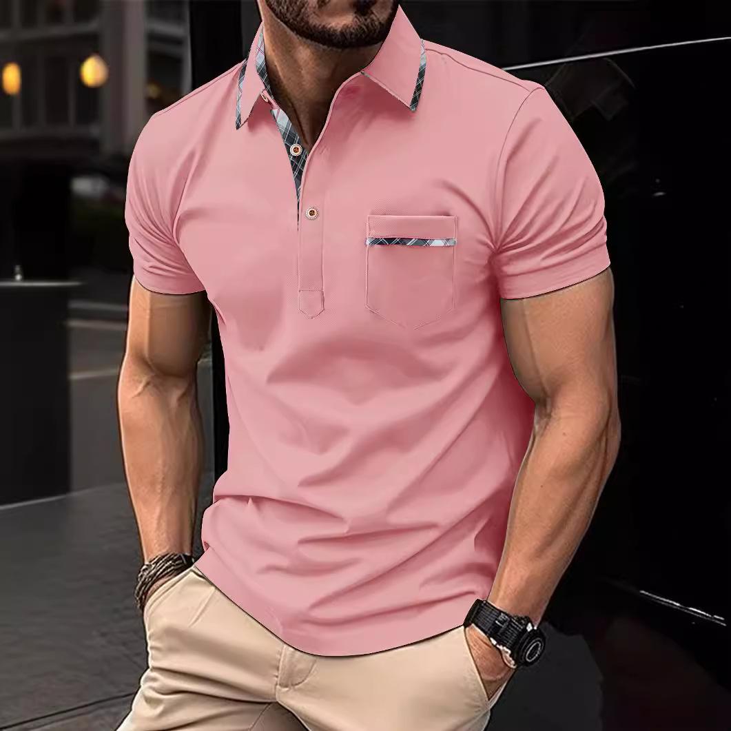 Men s Summer Casual Color-Block Polo Shirt with Chest Pocket Medium
Men s Summer Casual Color-Block Polo Shirt with Chest Pocket Medium
