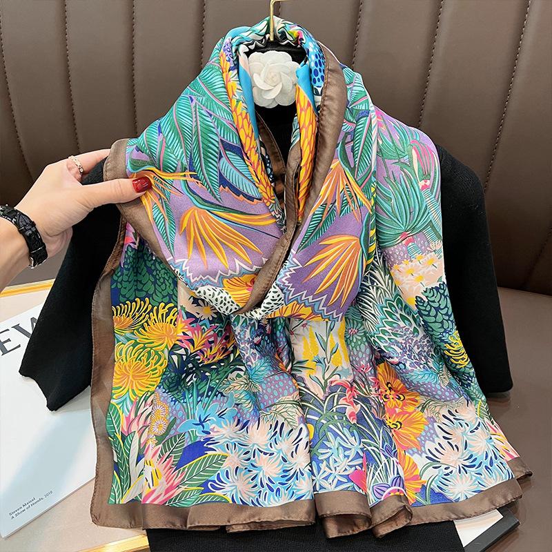 New retro printed silk scarf women s fashion foreign style shawl imitation silk scarf warm shawl yarn 190cm
New retro printed silk scarf women s fashion foreign style shawl imitation silk scarf warm shawl yarn 190cm