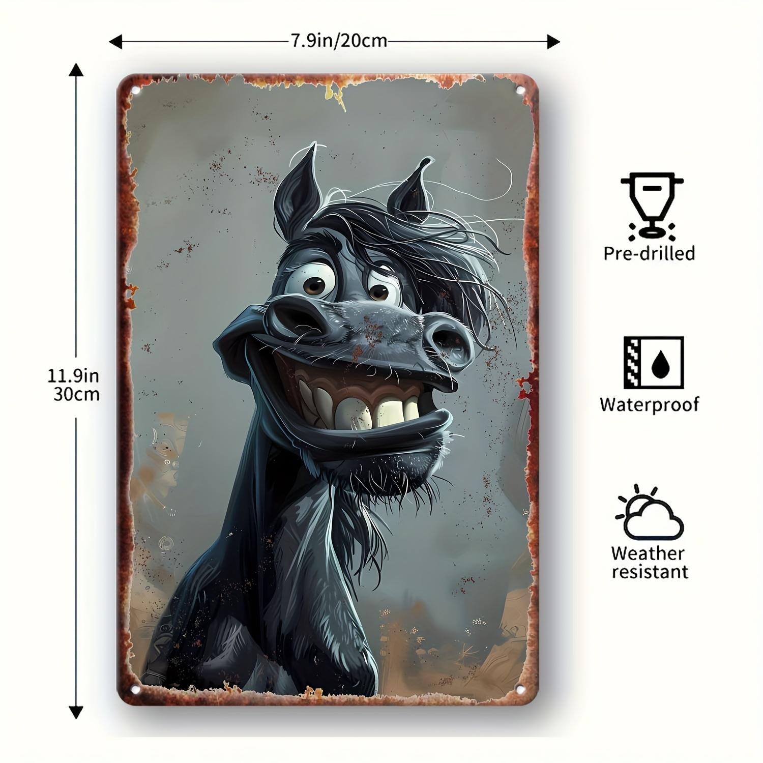 Funny Horse Face Metal Iron Sign Vintage Black Horse Wall Art Rustic Durable Decor for Home Kitchen Bar Farm Garage 20x30cm(7.8x11.8inch)
Funny Horse Face Metal Iron Sign Vintage Black Horse Wall Art Rustic Durable Decor for Home Kitchen Bar Farm Garage 20x30cm(7.8x11.8inch)