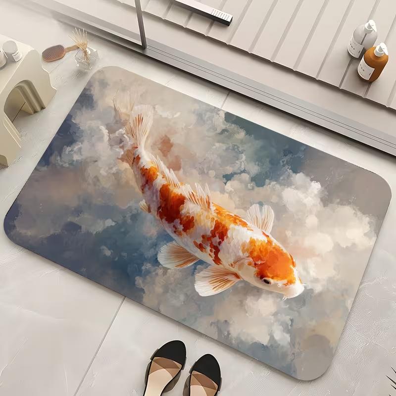 Lucky Koi Fish Print Doormat Soft Non-Slip Oriental Fish Pattern Floor Carpet Entryway Kitchen Decor Doormat 40cm x 60cm
Lucky Koi Fish Print Doormat Soft Non-Slip Oriental Fish Pattern Floor Carpet Entryway Kitchen Decor Doormat 40cm x 60cm